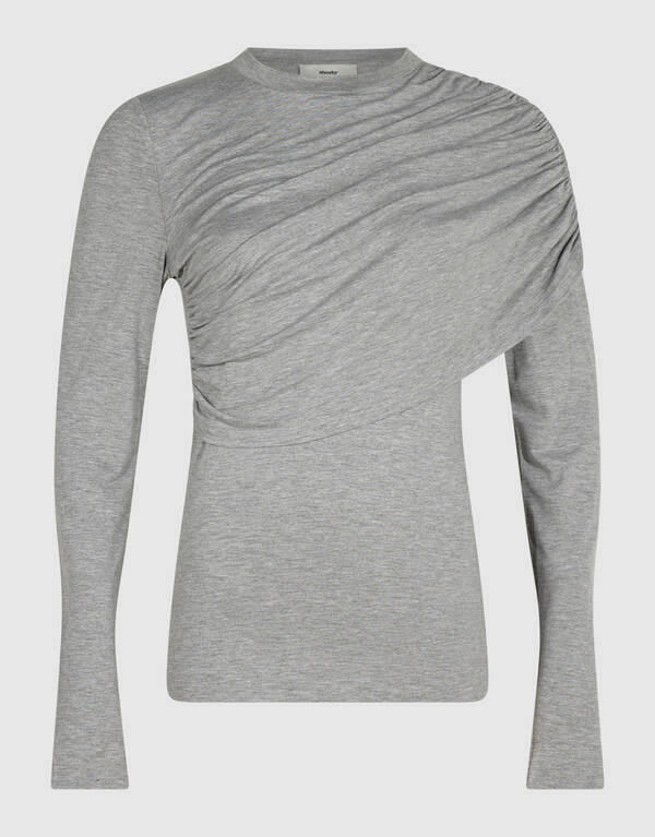 Gedrappeerde Longsleeve Top Grijs By Anna SHOEBY WOMEN