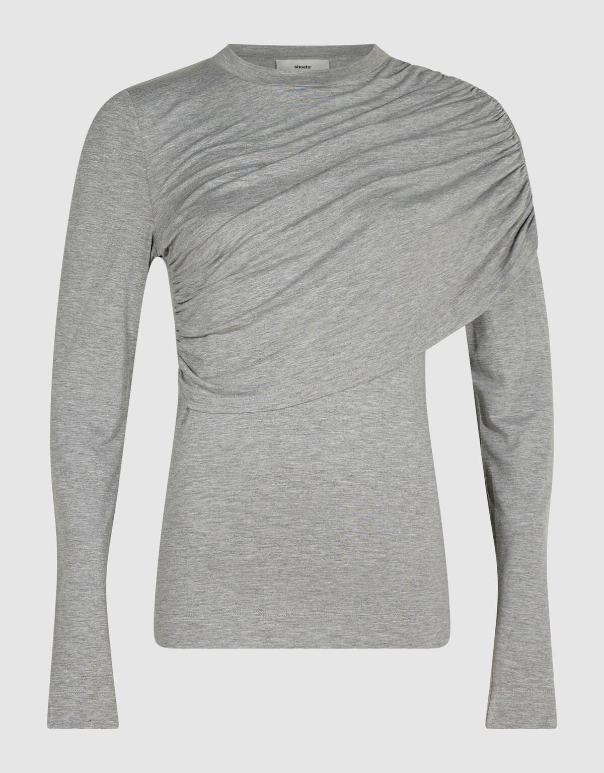 Gedrappeerde Longsleeve Top Grijs By Anna SHOEBY WOMEN