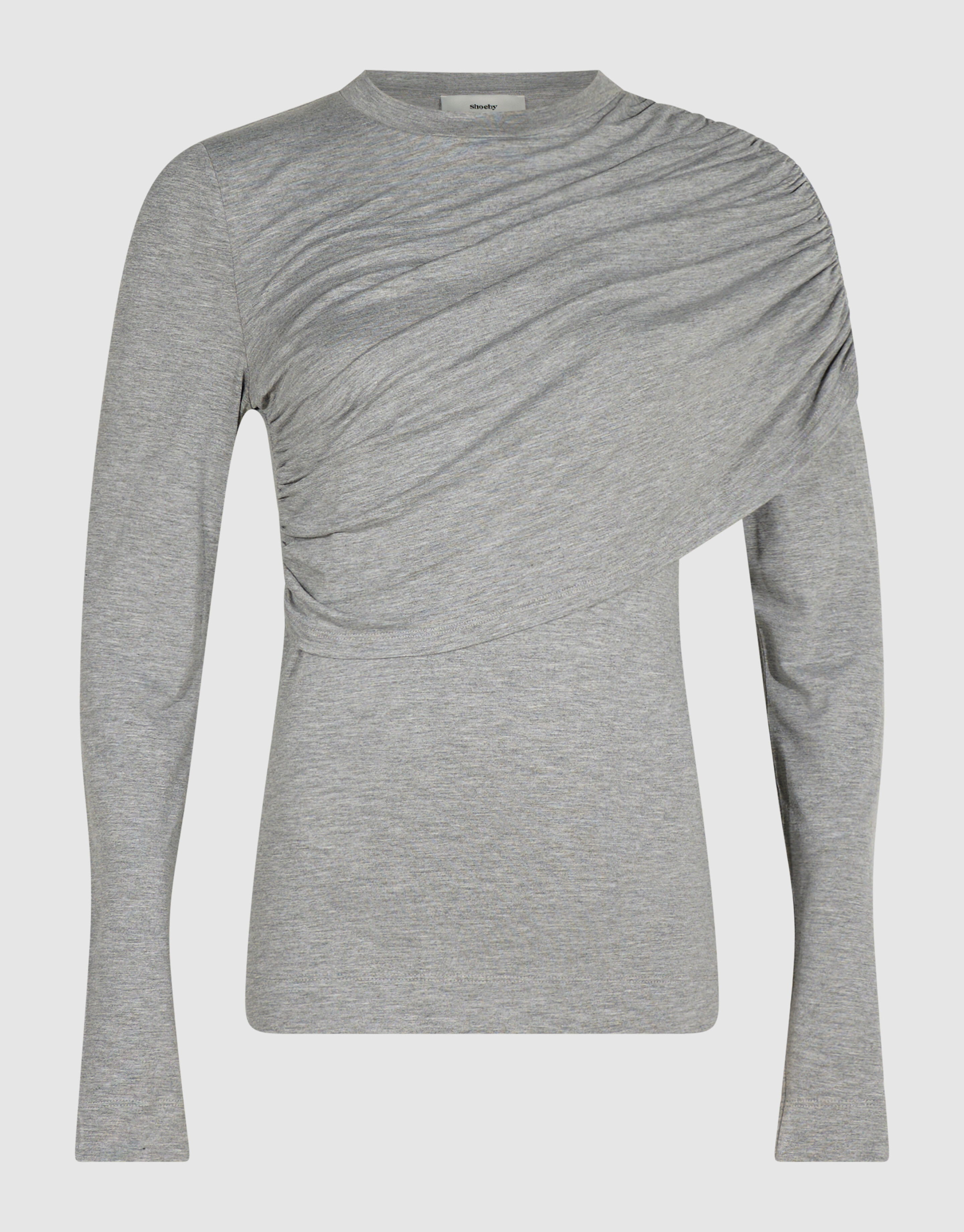 Gedrappeerde Longsleeve Top Grijs By Anna SHOEBY WOMEN