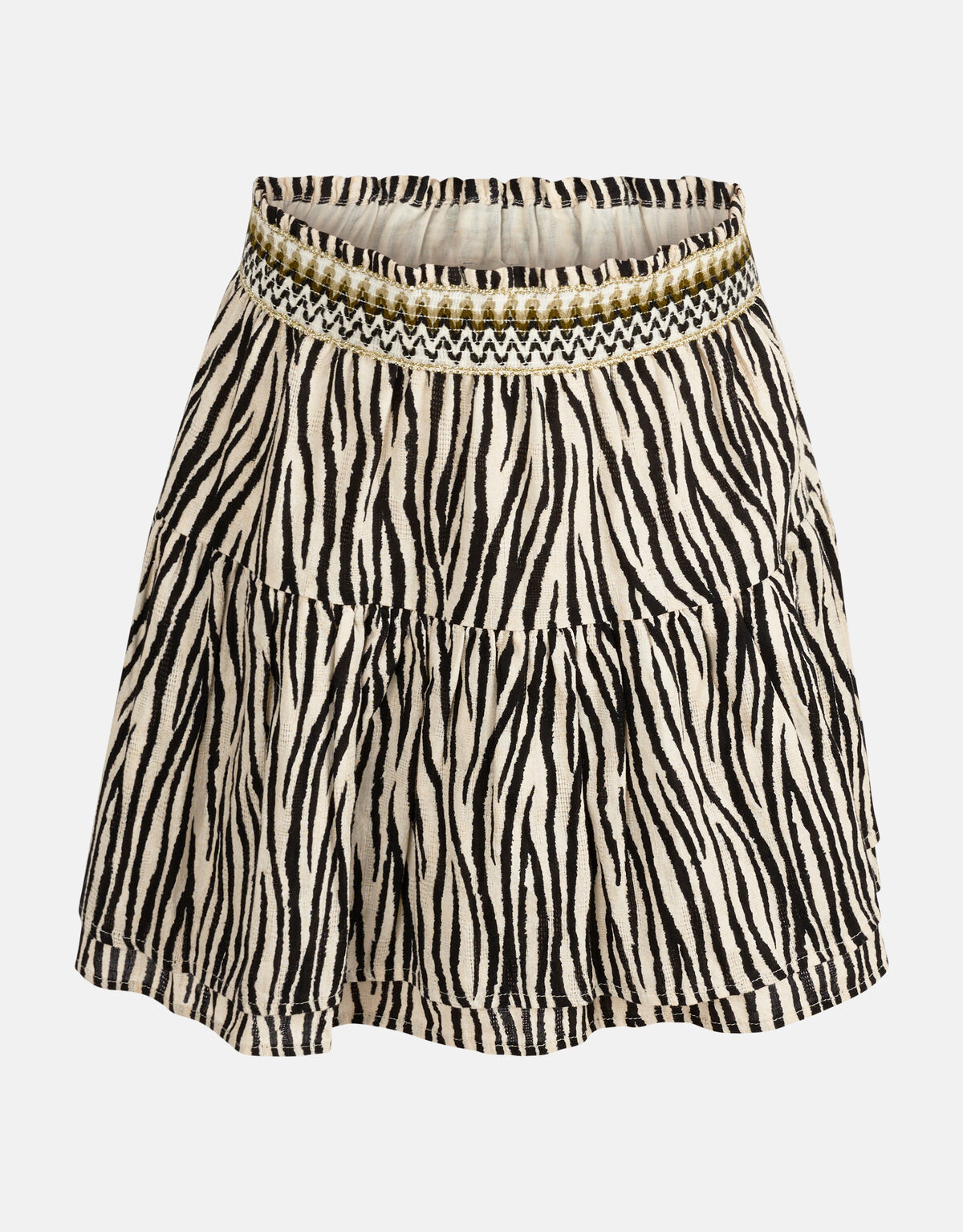 Zebra Print Rok Zwart/Gebroken Wit SHOEBY GIRLS