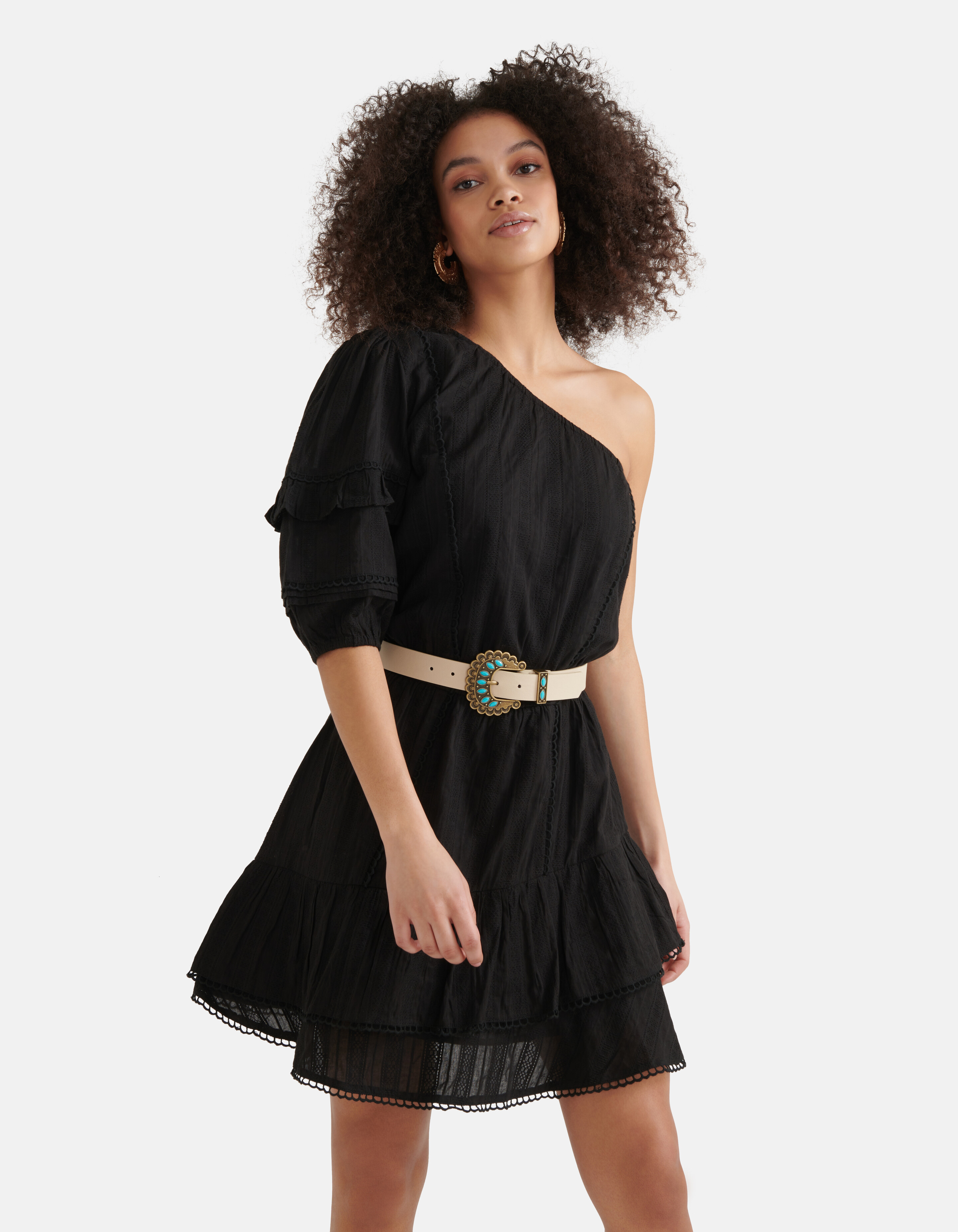 One Shoulder Jurk Zwart SHOEBY WOMEN