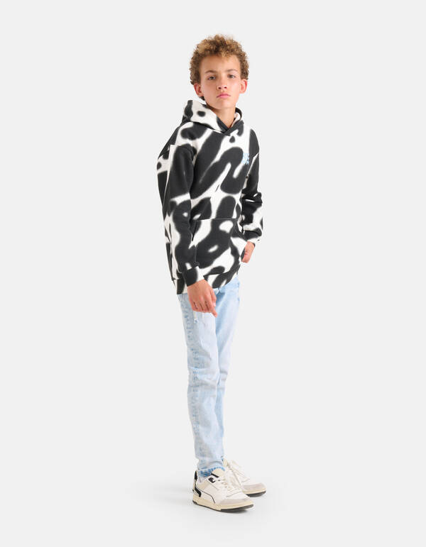 Printed Hoodie Wit SHOEBY BOYS