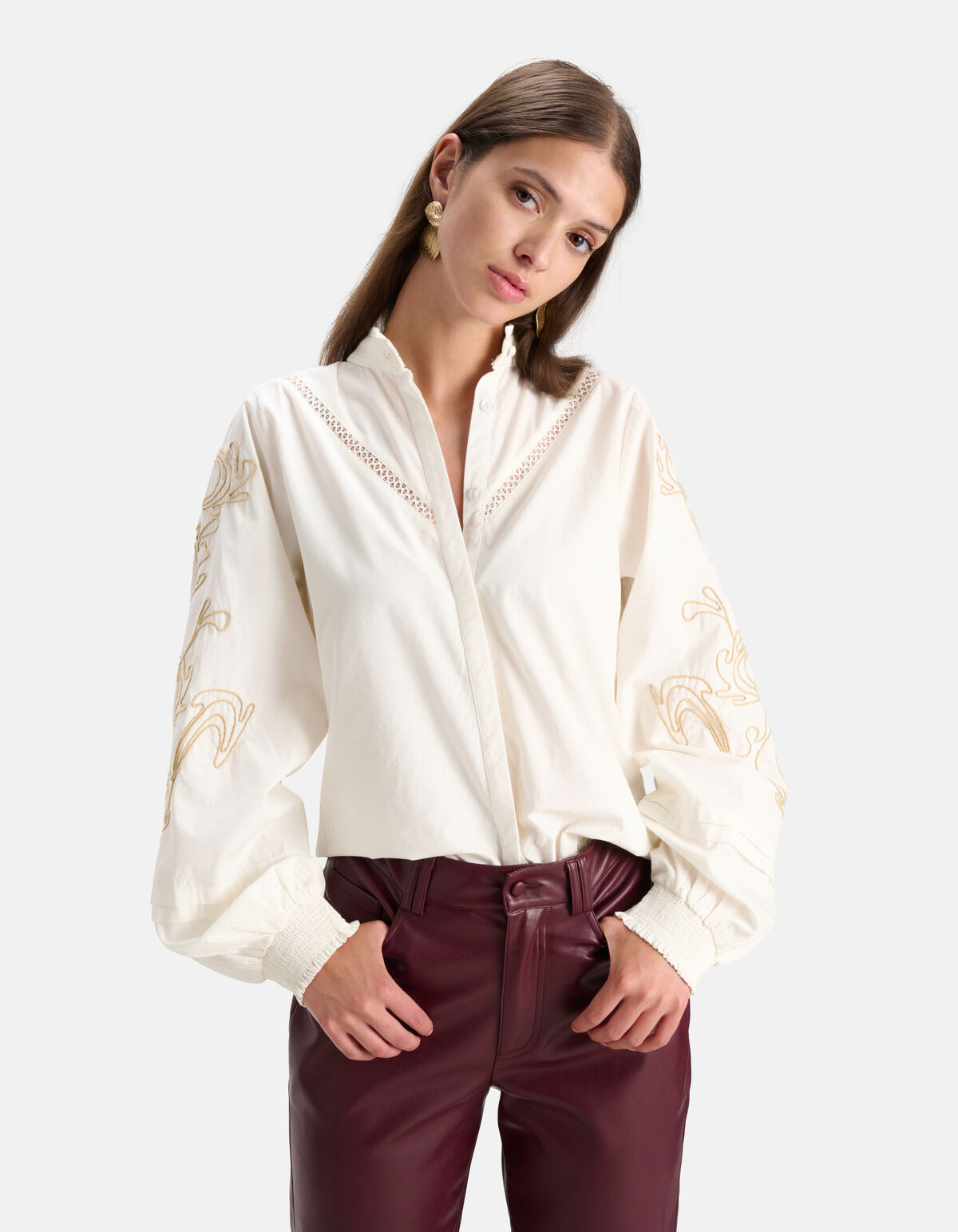 Embroidery Blouse Wit SHOEBY WOMEN