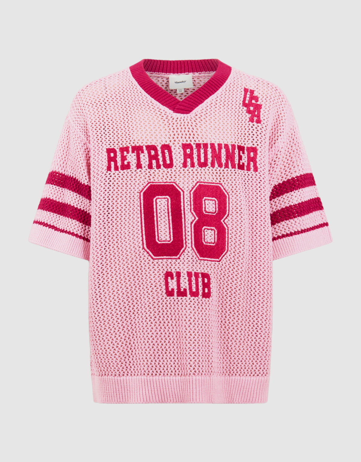 Gebreid Baseball T-shirt Roze SHOEBY GIRLS