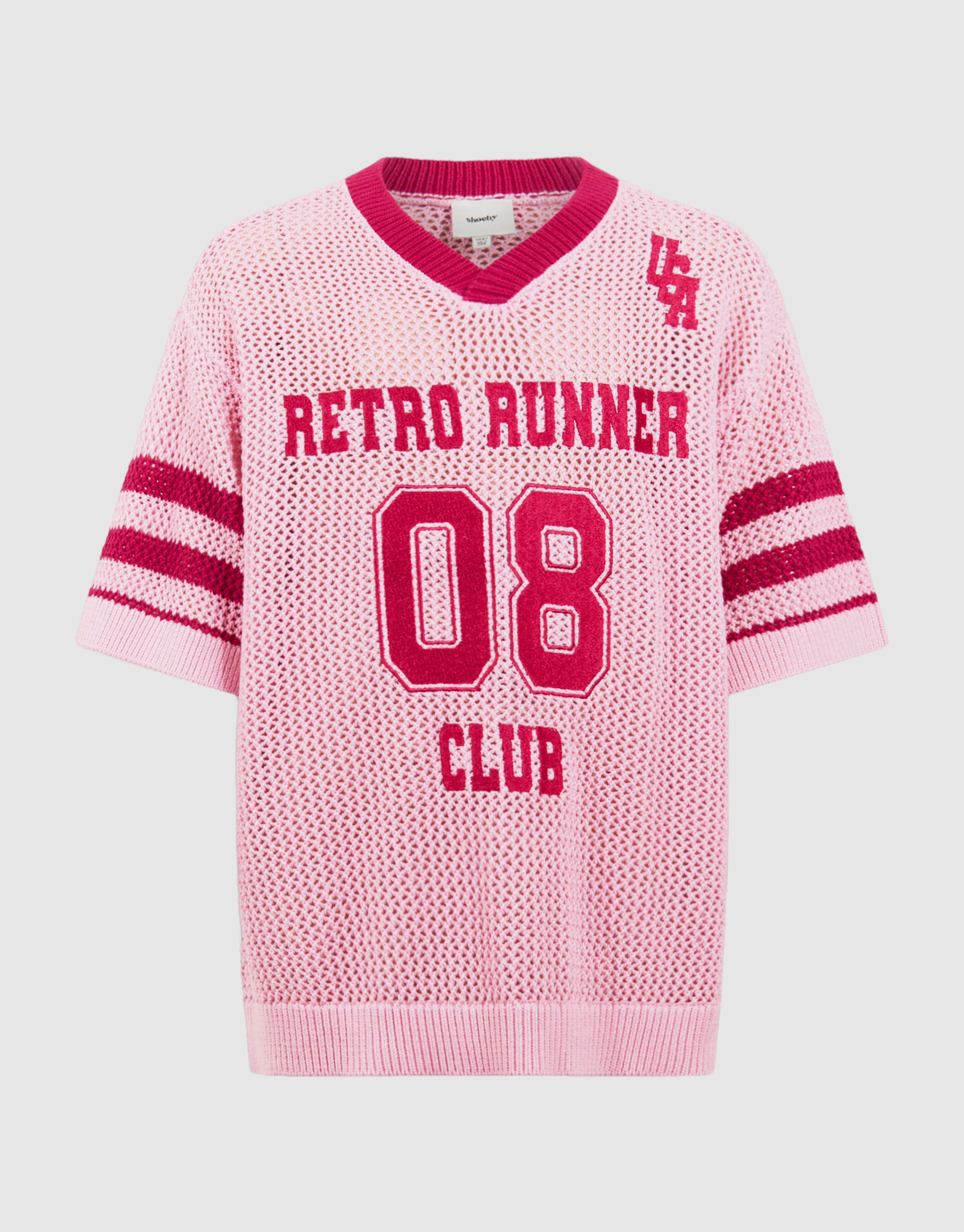 Gebreid Baseball T-shirt Roze SHOEBY GIRLS