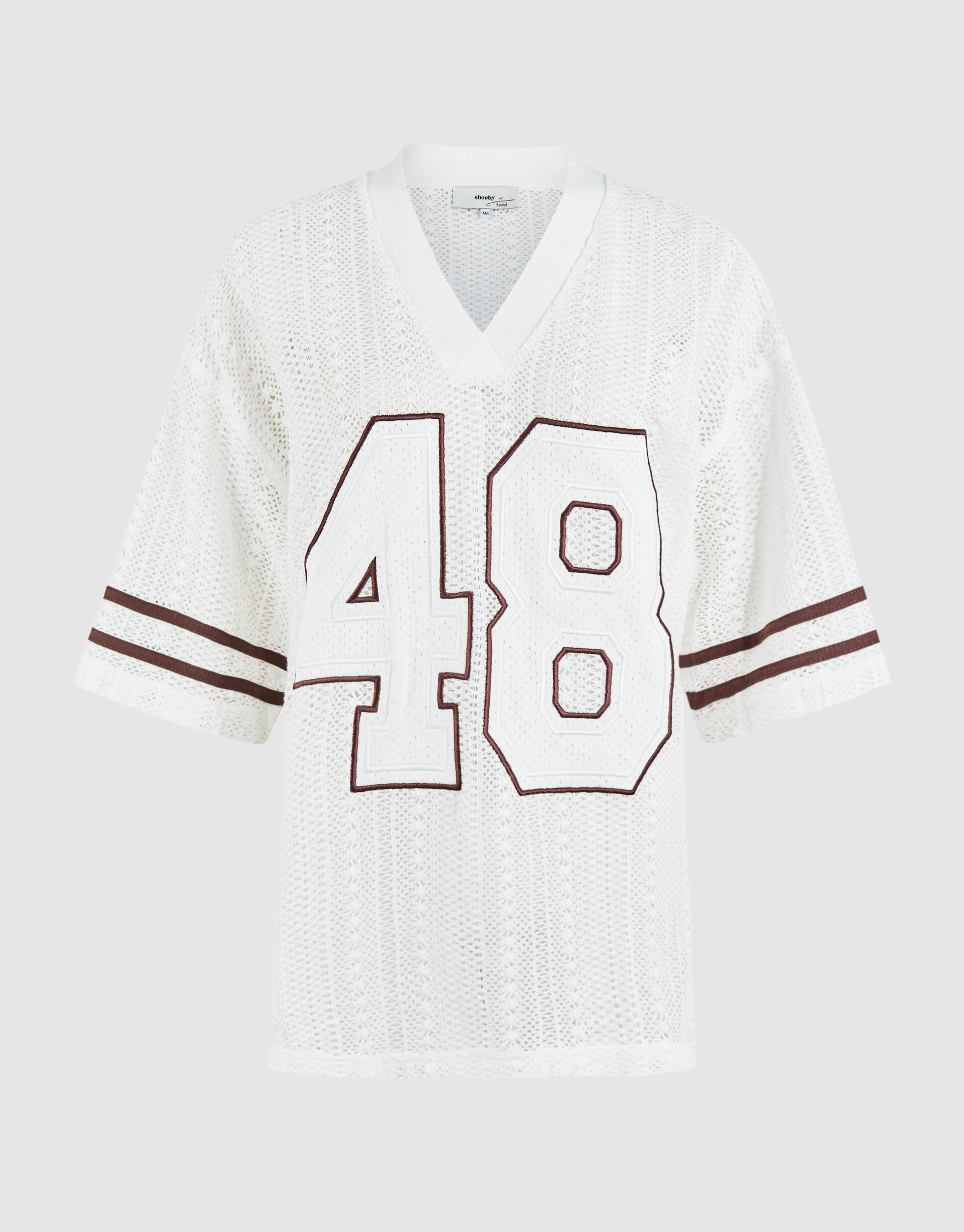 Oversized Baseball T-shirt Gebroken Wit By Fred SHOEBY WOMEN