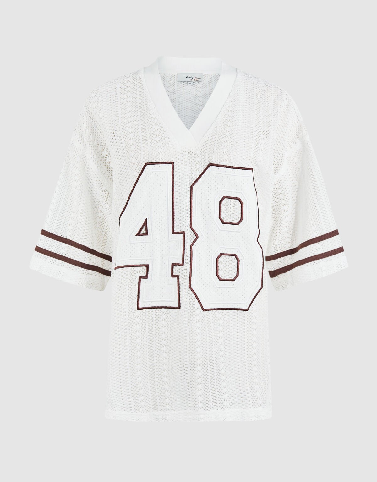 Oversized Baseball T-shirt Gebroken Wit By Fred SHOEBY WOMEN