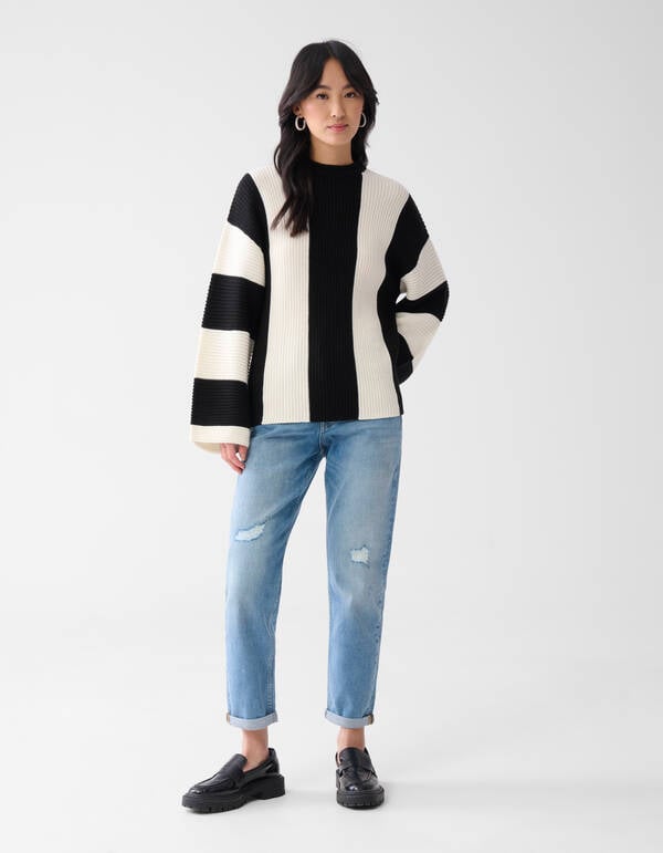 Gestreepte Trui Zwart/Wit SHOEBY WOMEN