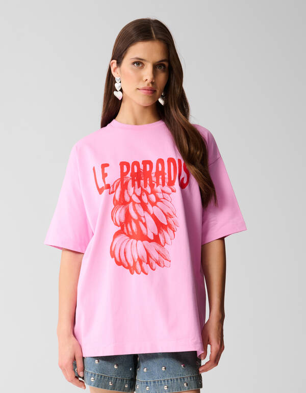 Oversized Artwork T-shirt Roze By Lizzy SHOEBY WOMEN