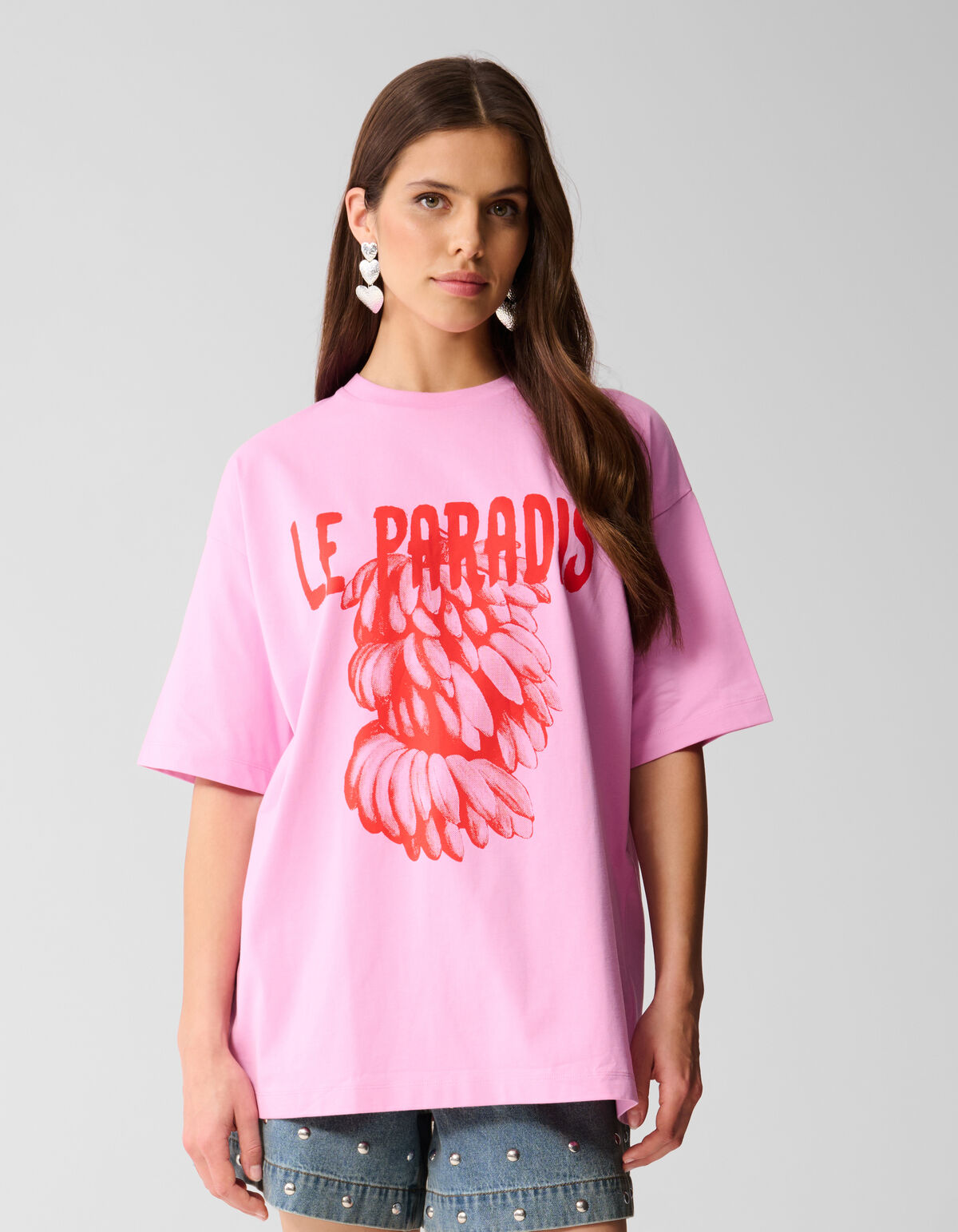 Oversized Artwork T-shirt Roze By Lizzy SHOEBY WOMEN