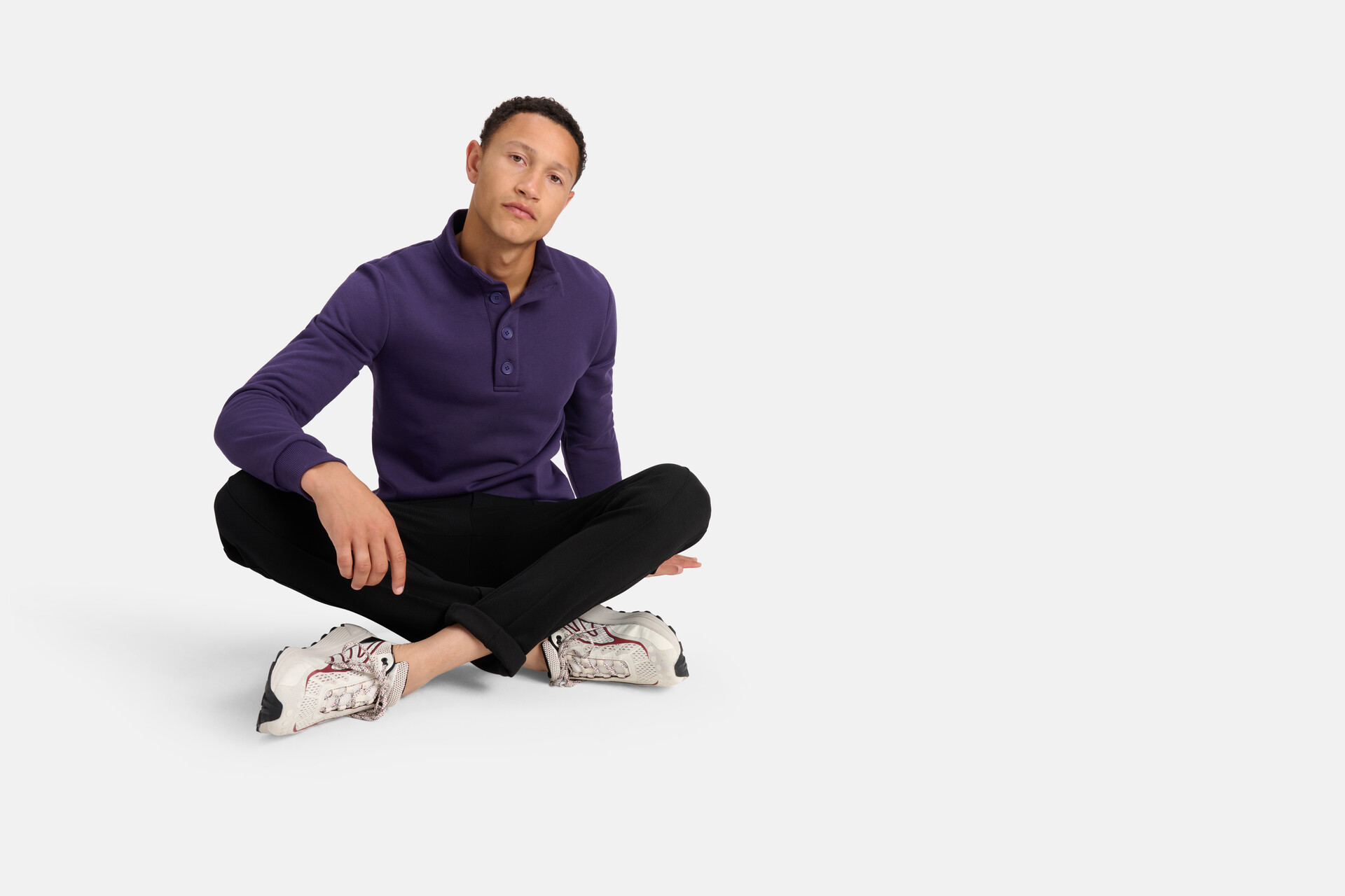 Knopen Sweater Paars SHOEBY MEN