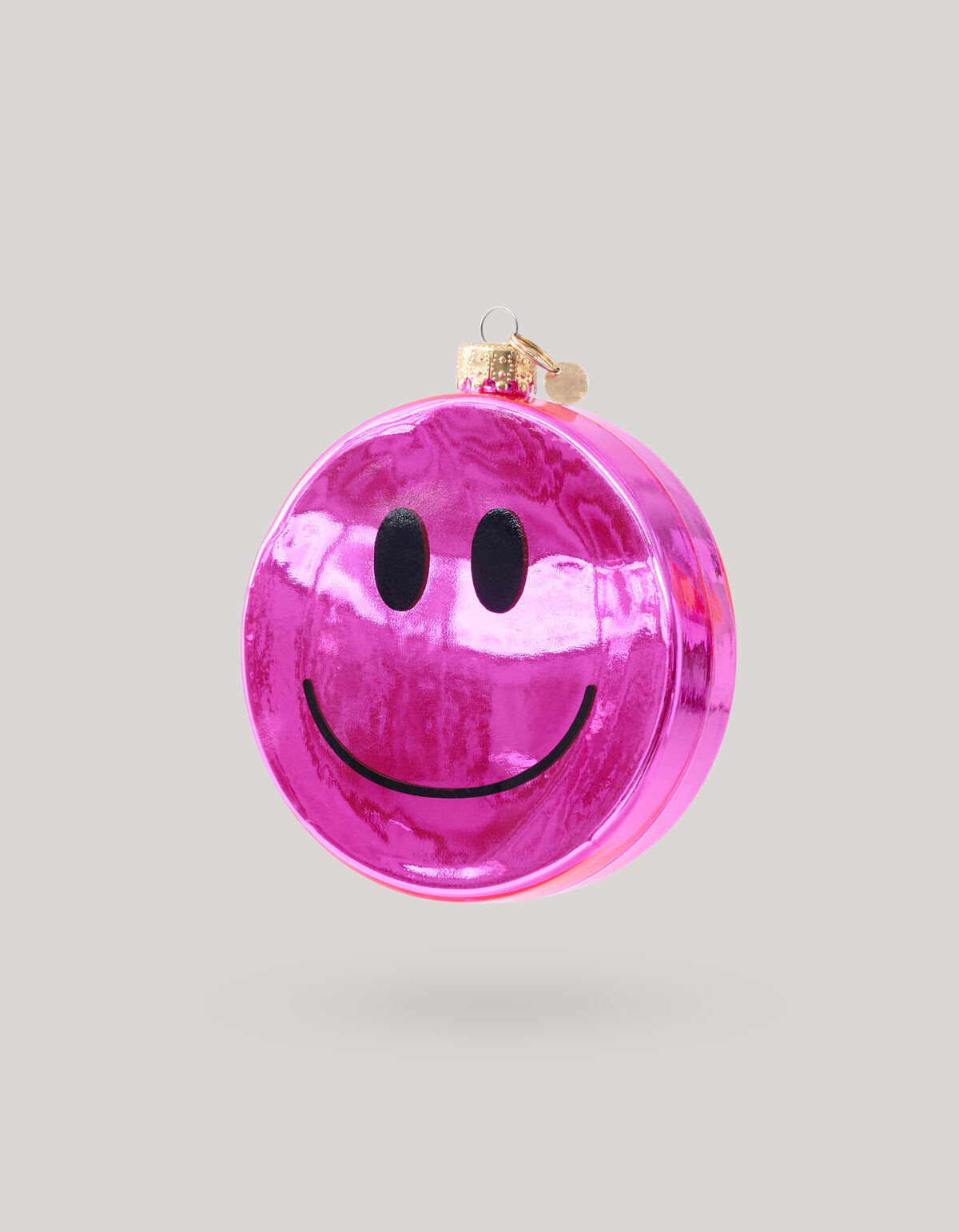 Smiley Kerstbal Roze By Fred SHOEBY ACCESSOIRES