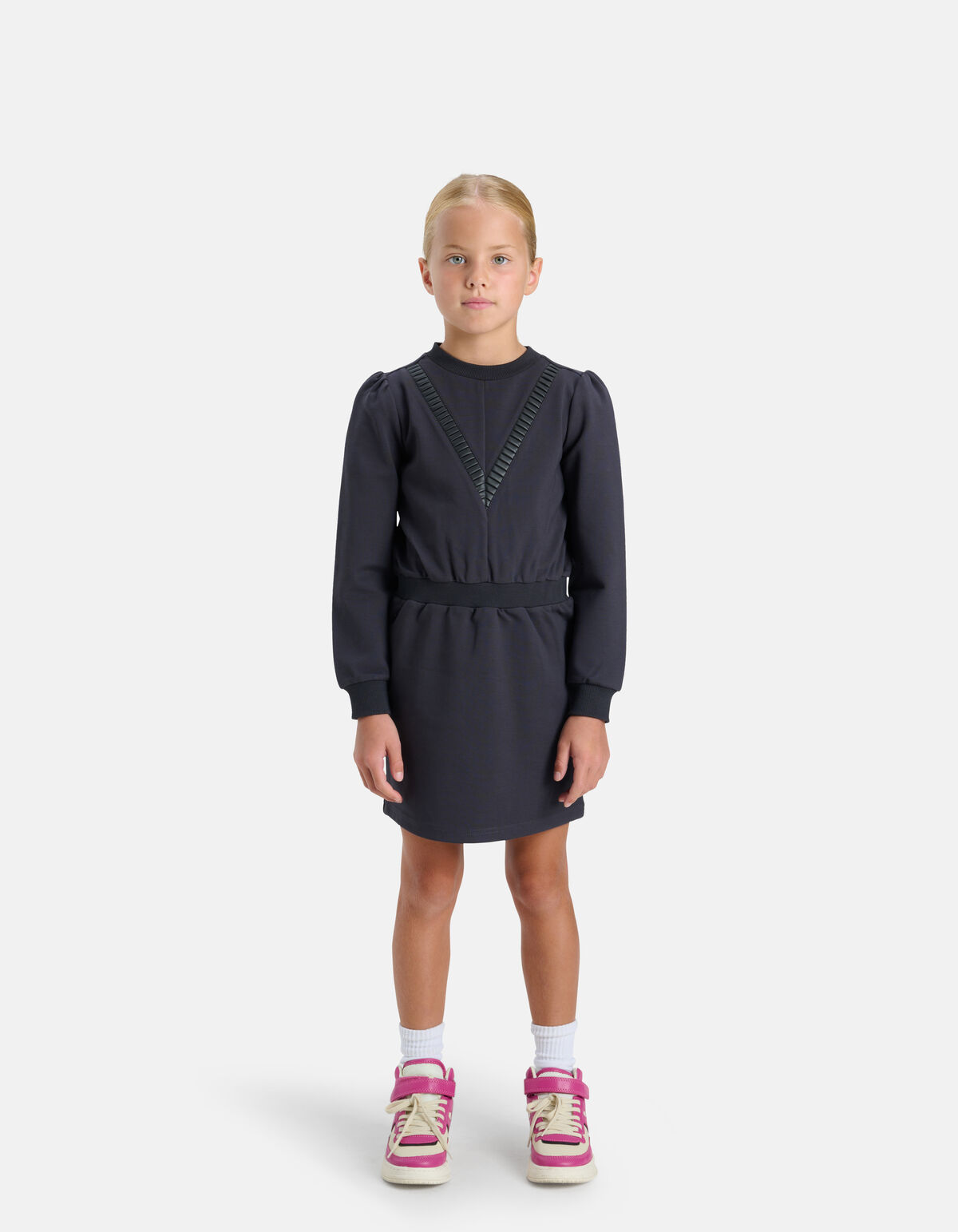 Detail Jurk Grijs SHOEBY GIRLS