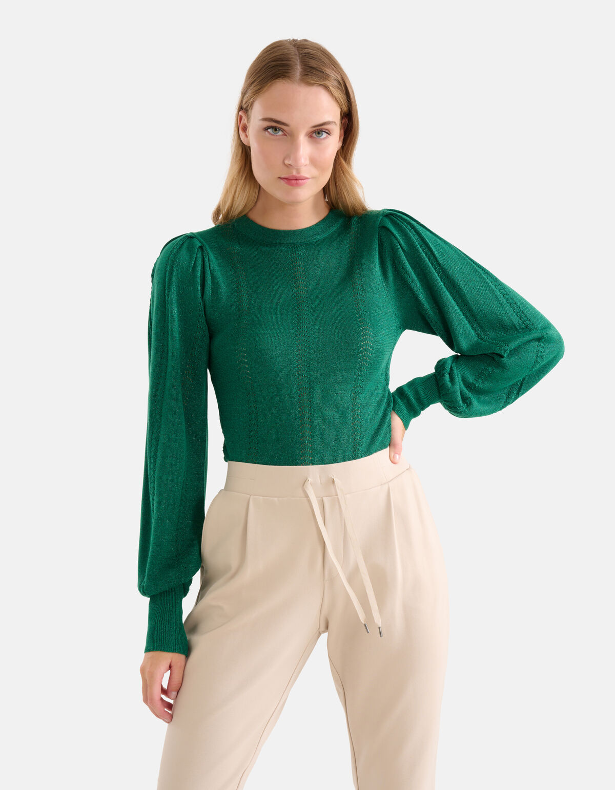 Ajour Top Groen SHOEBY WOMEN