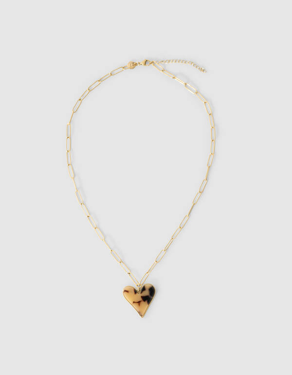 Heart Ketting Bruin/Goud SHOEBY ACCESSOIRES