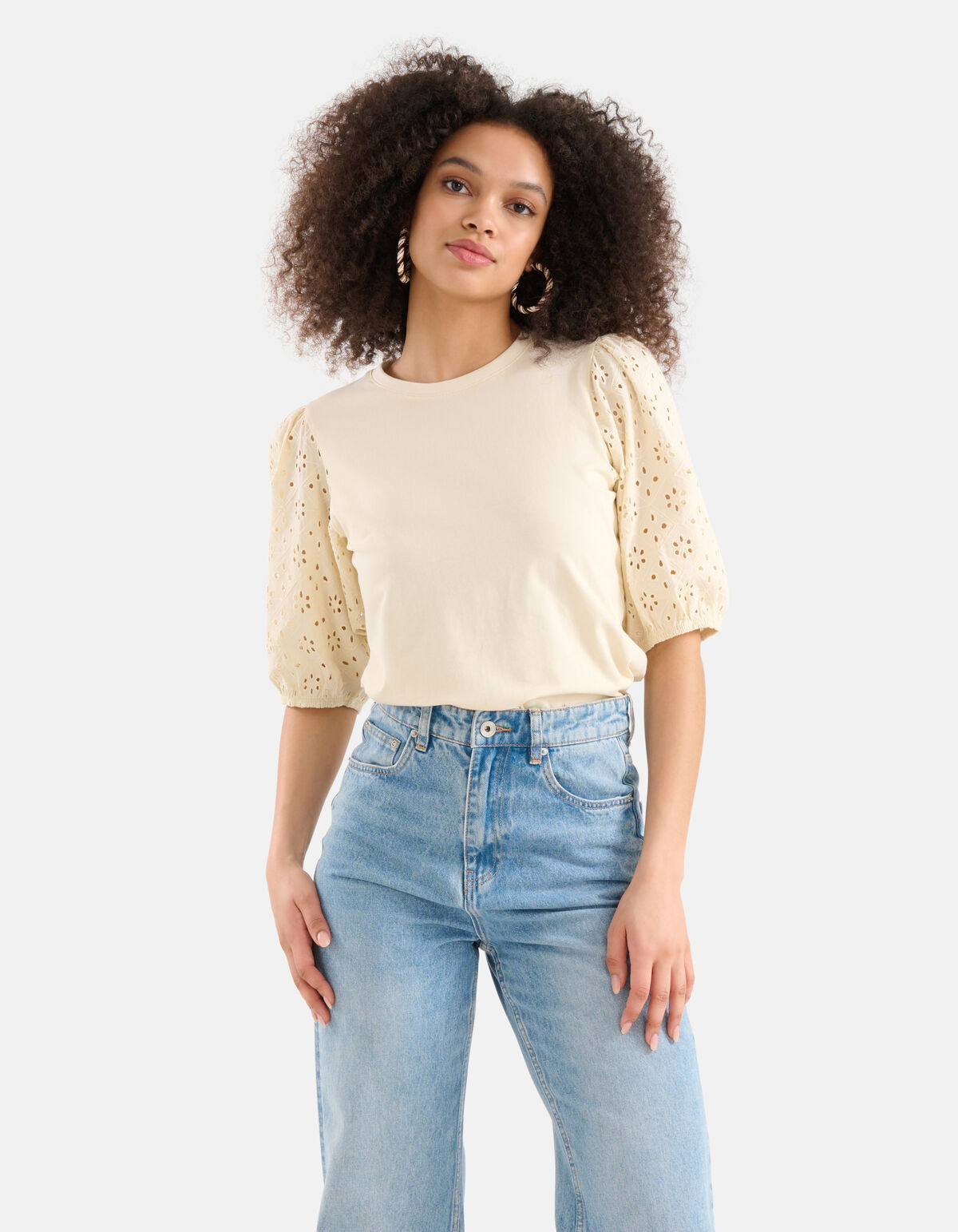 Embroidery Top Gebroken Wit SHOEBY WOMEN