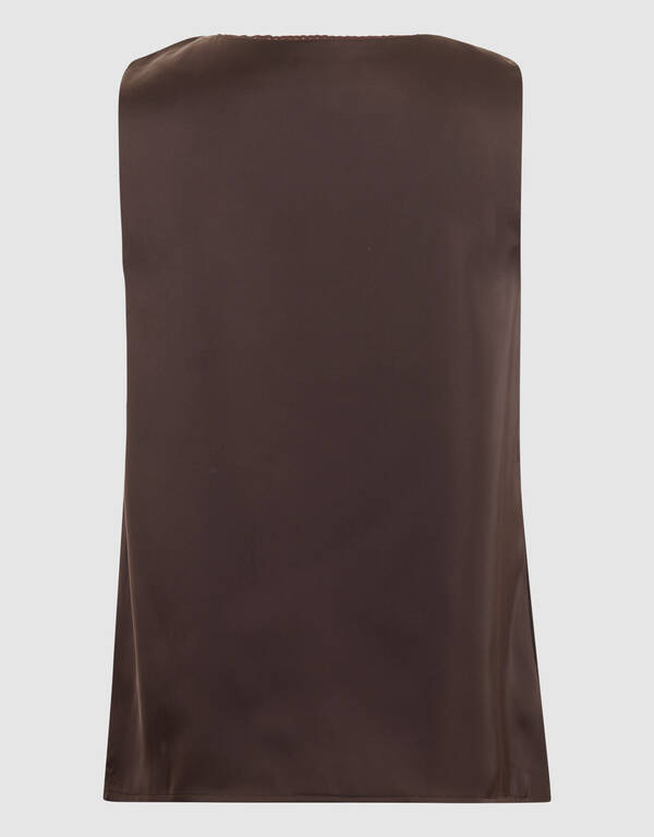 Satijnen Top Donkerbruin By Mieke SHOEBY WOMEN