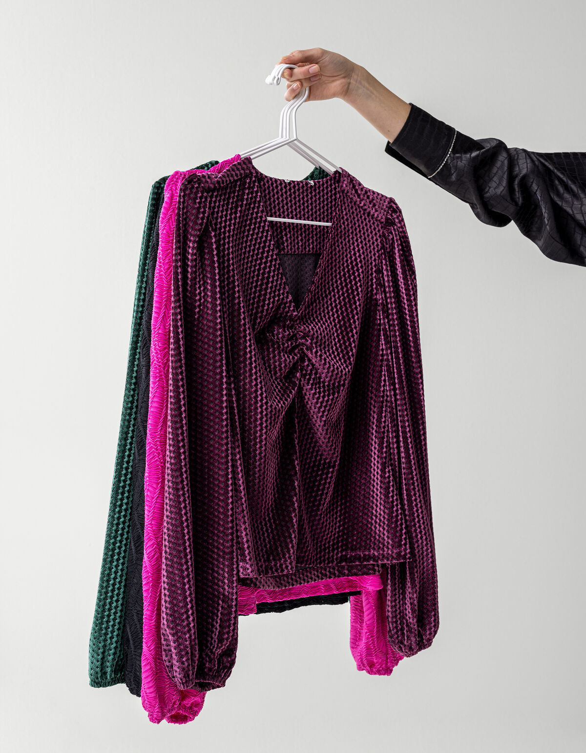 Velvet V-hals Top Paars SHOEBY WOMEN