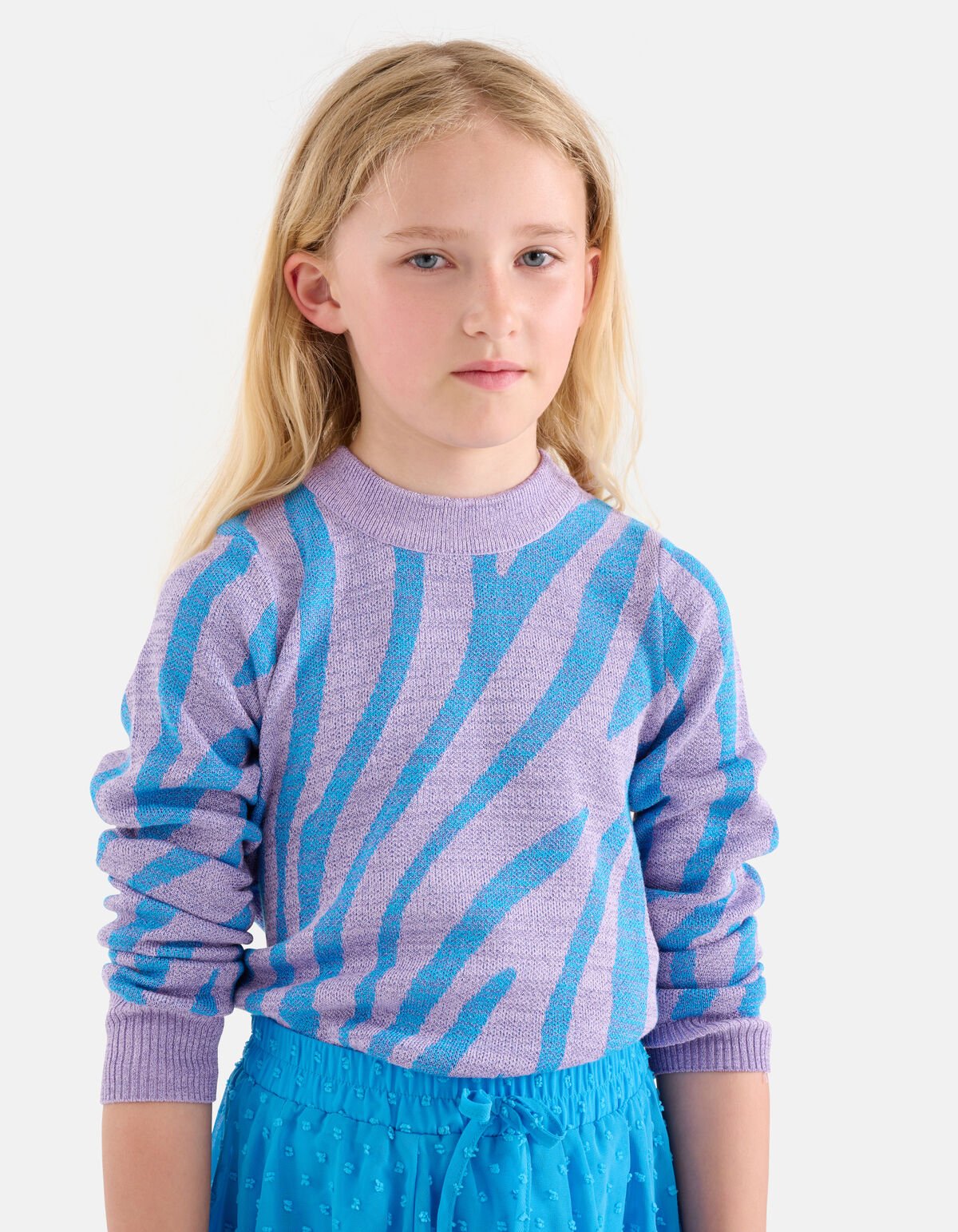 Zebra Glitter Trui Blauw SHOEBY GIRLS