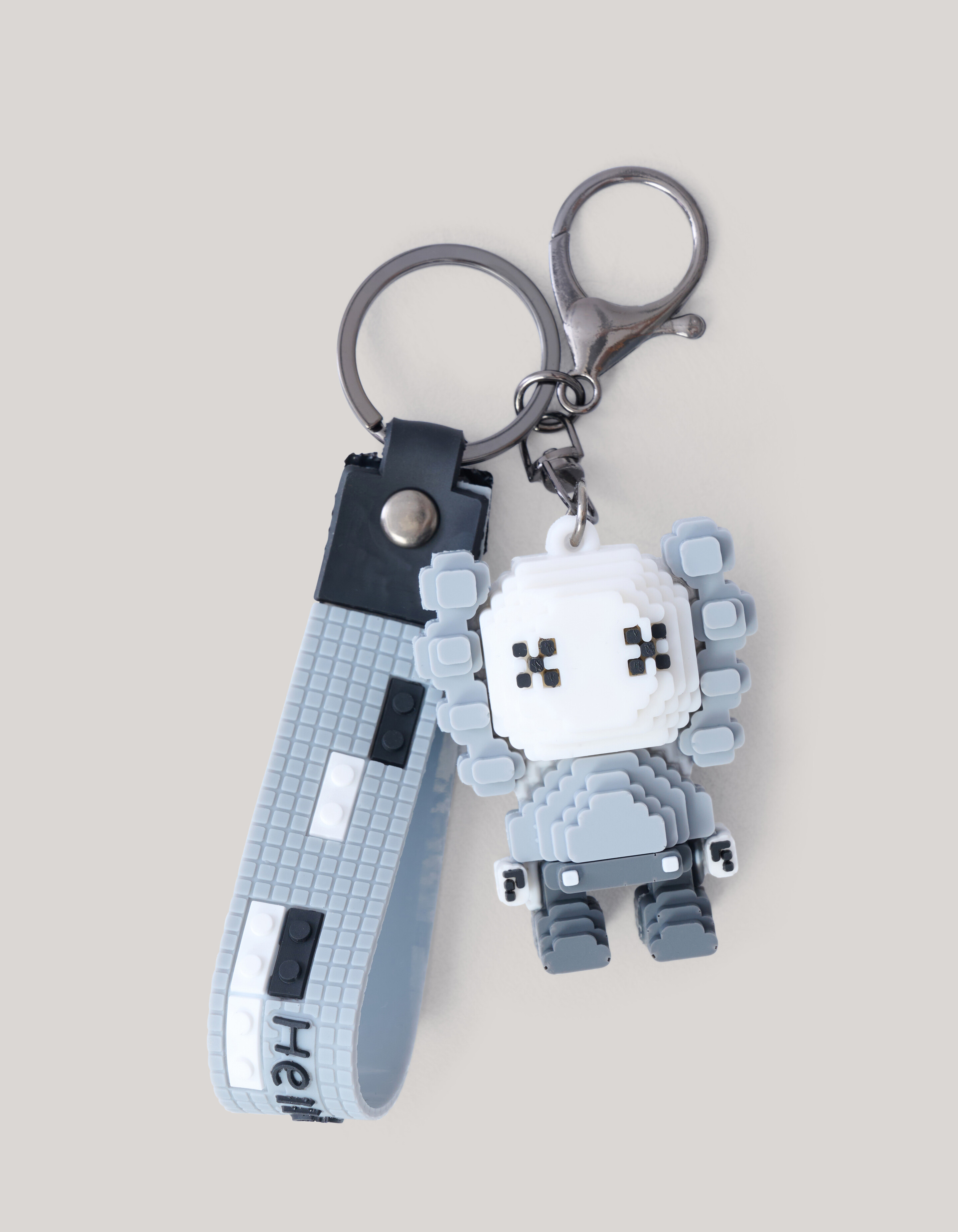 Blok Sleutelhanger Grijs SHOEBY ACCESSOIRES