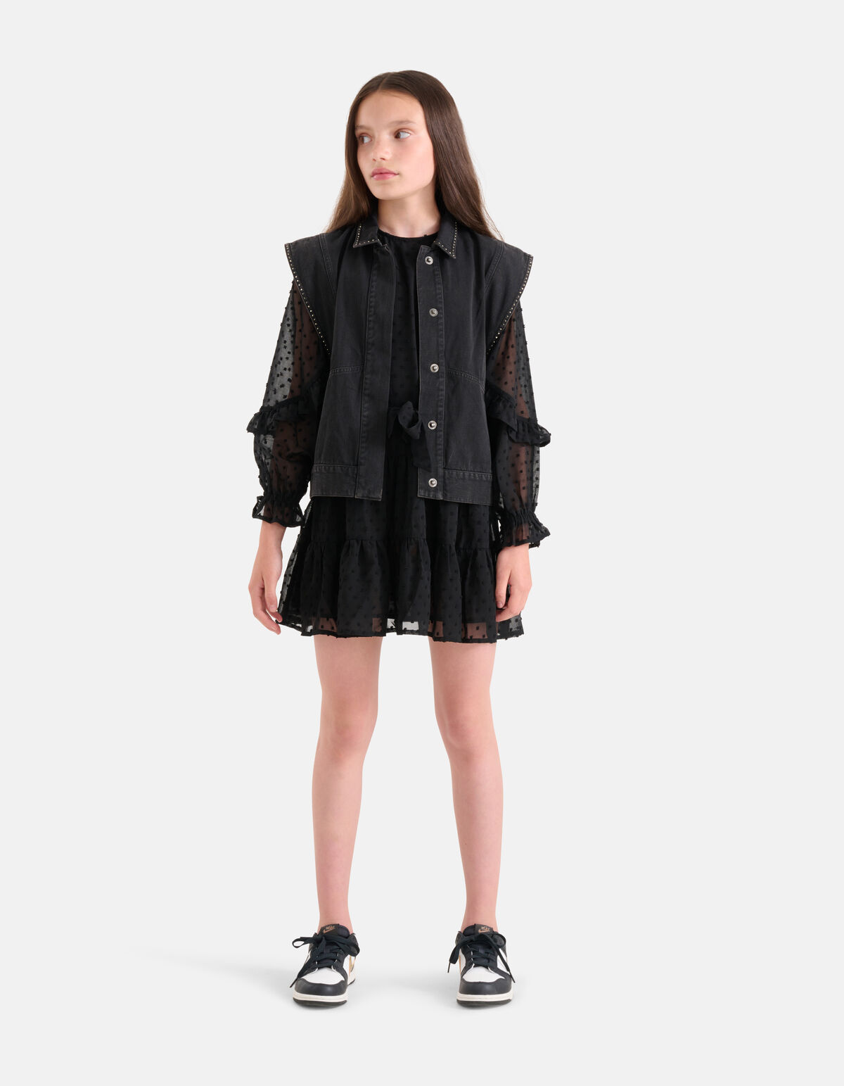Studs Embroidery Gilet Donkergrijs SHOEBY GIRLS