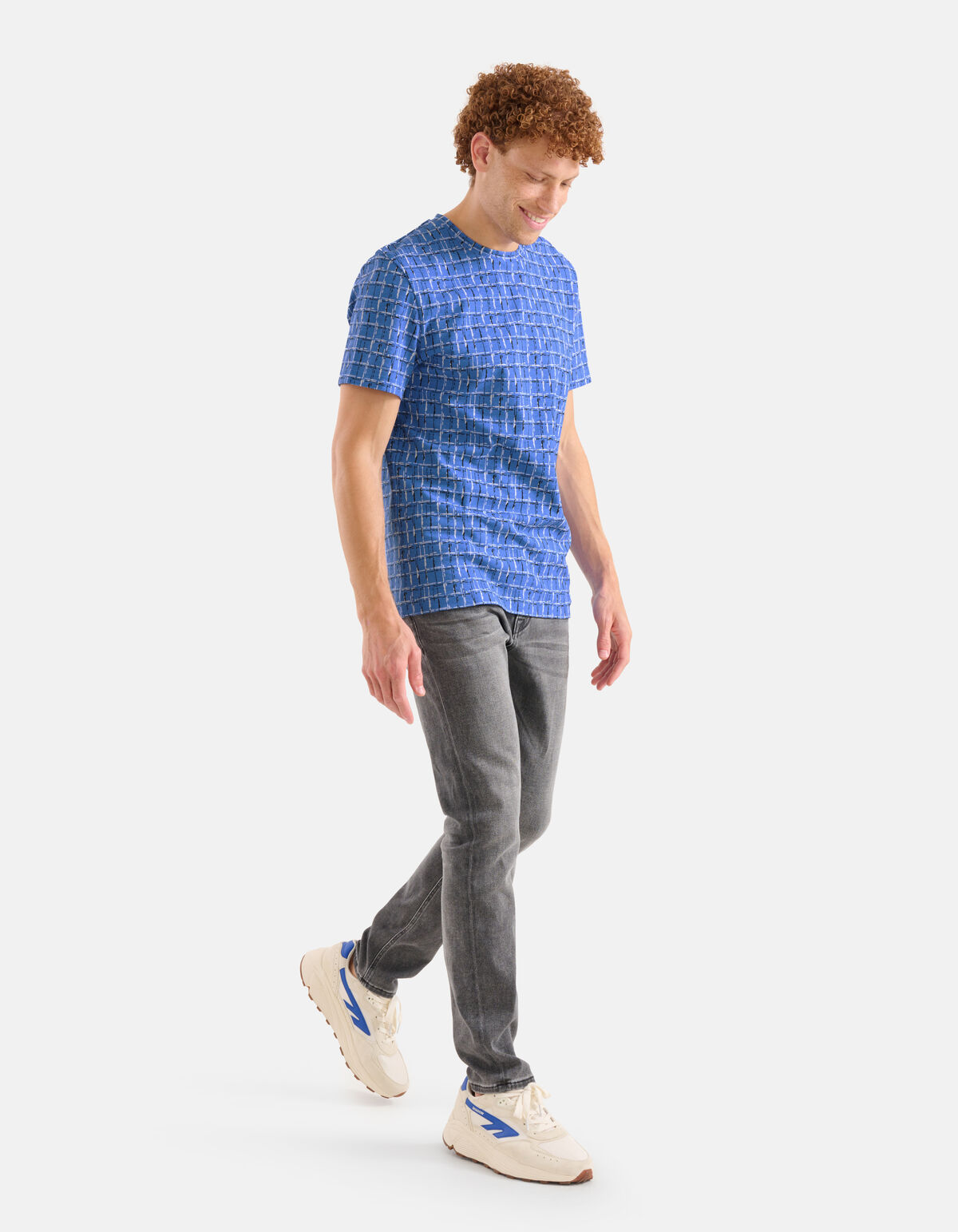 Printed T-shirt Blauw SHOEBY MEN