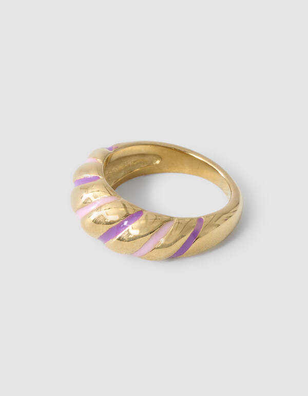 Striped Ring Goud SHOEBY ACCESSOIRES