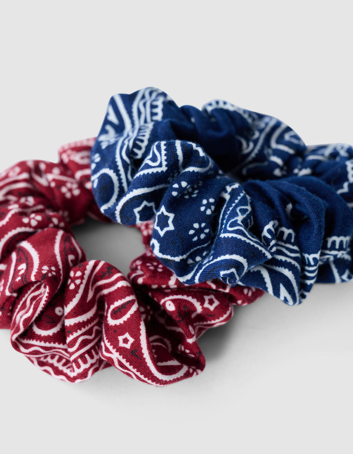Paisley Scrunchie Set Blauw/Rood SHOEBY ACCESSOIRES
