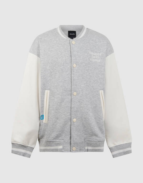 Varsity Bomber Sweat Jack Lichtgrijs SHOEBY BOYS