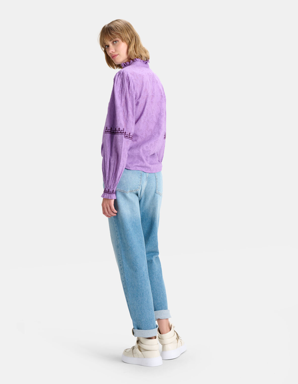 Jacquard Blouse Lichtpaars SHOEBY WOMEN