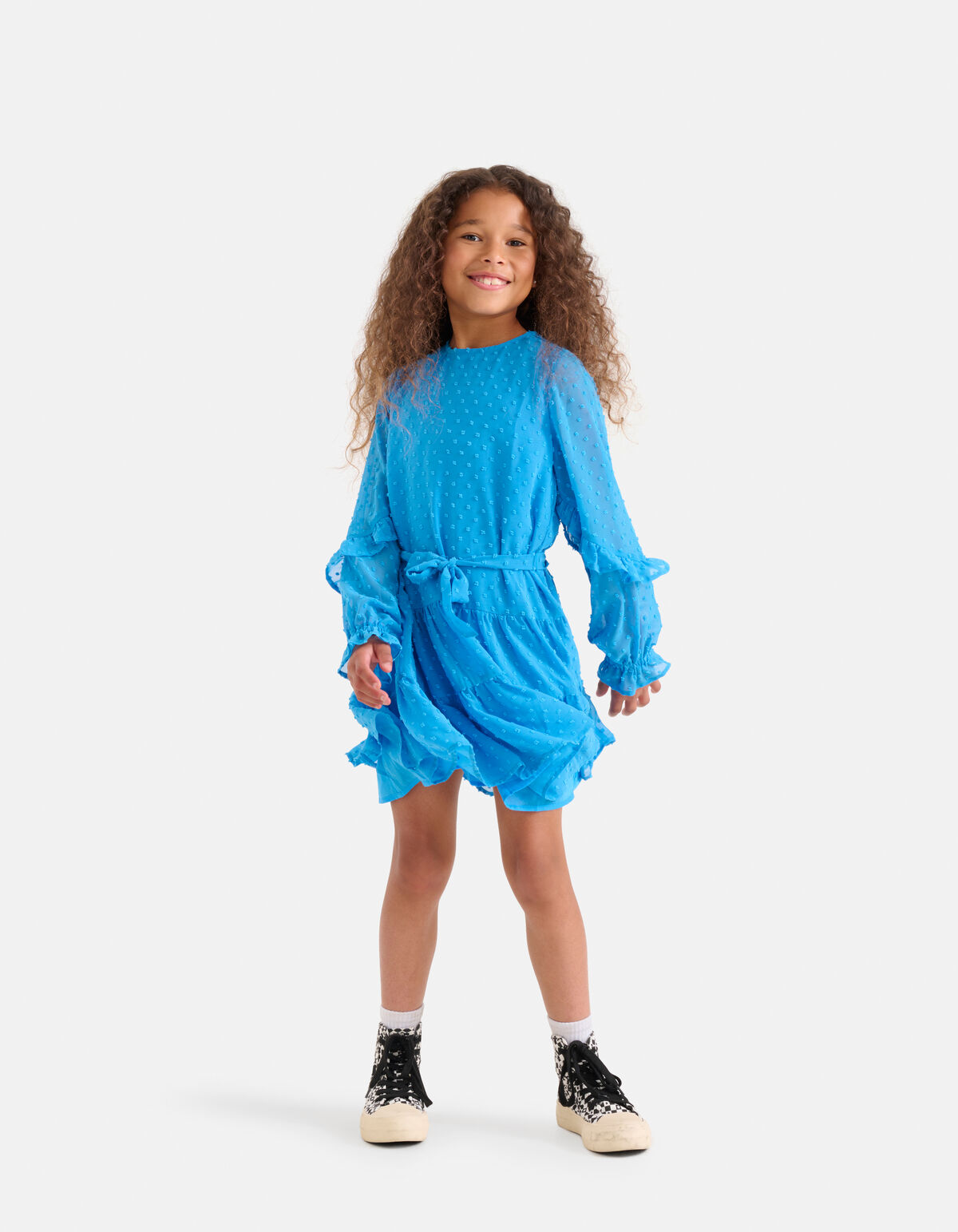 Chiffon Dot Jurk Blauw SHOEBY GIRLS