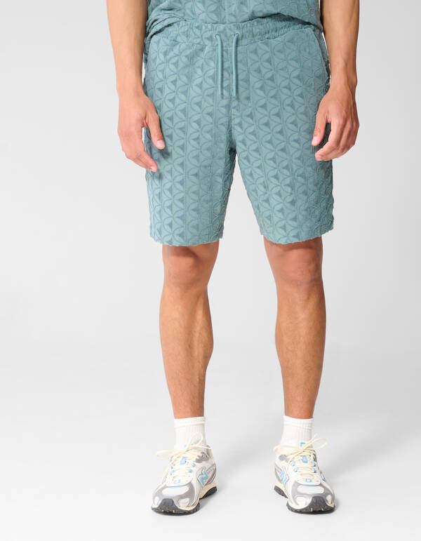 Logo Towelling Short Donkergroen SHOEBY MEN