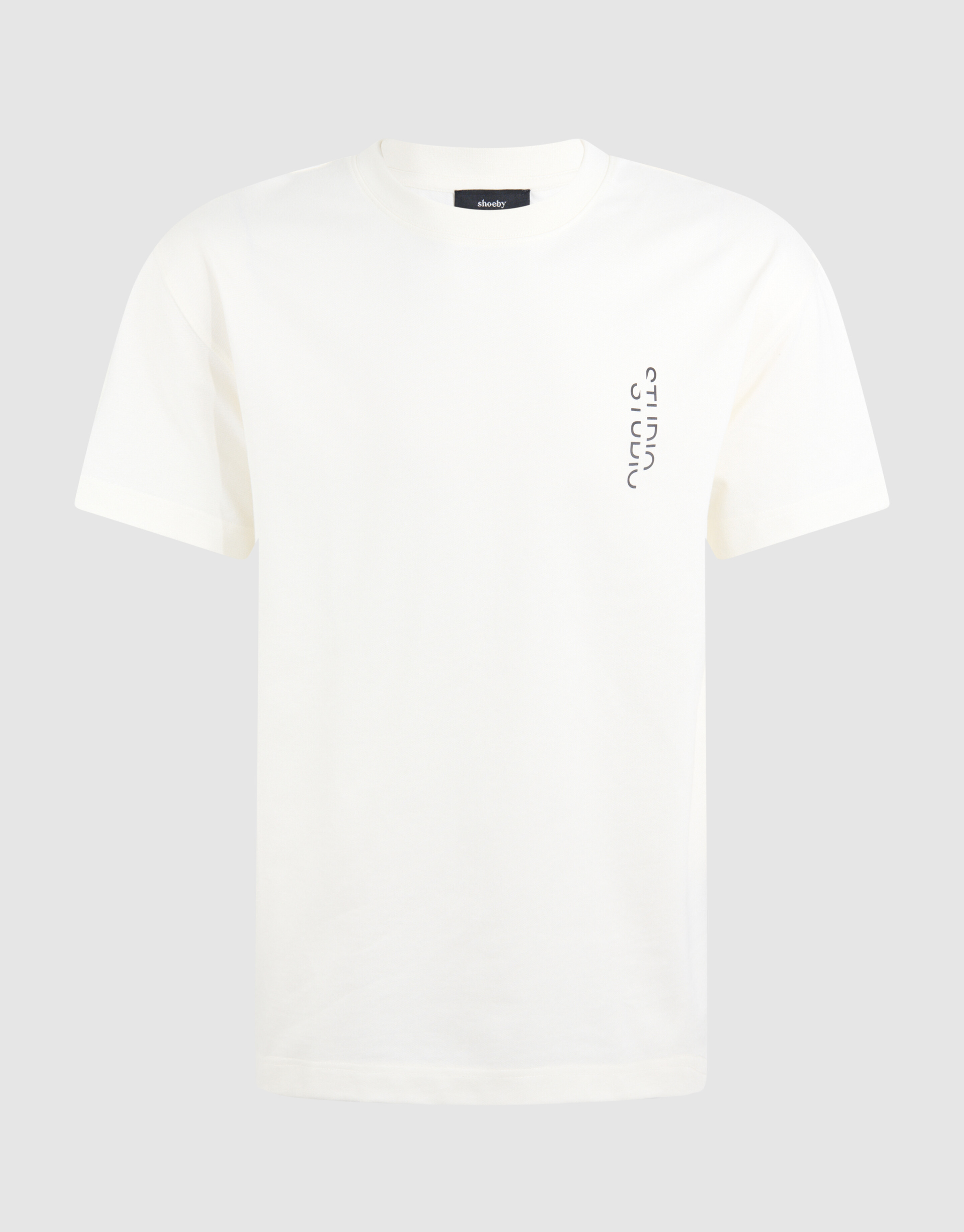 Tekst Artwork T-shirt Gebroken Wit SHOEBY MEN