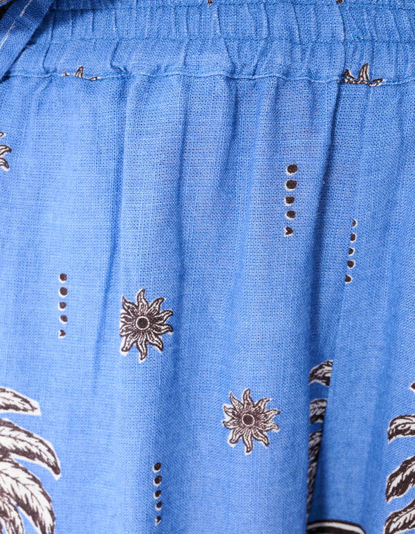 Palm Print Short Blauw SHOEBY WOMEN