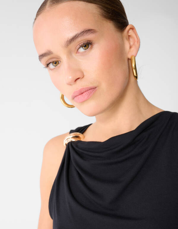 Sleeveless Hardware Top Zwart SHOEBY WOMEN