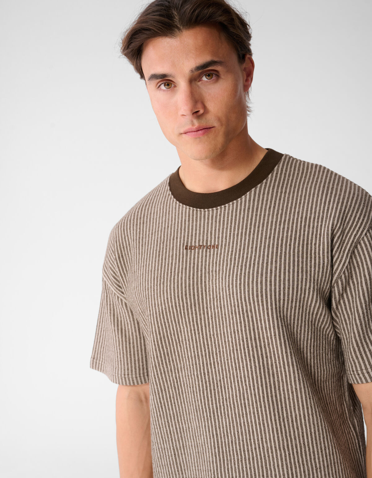 Seersucker T-shirt Bruin SHOEBY MEN