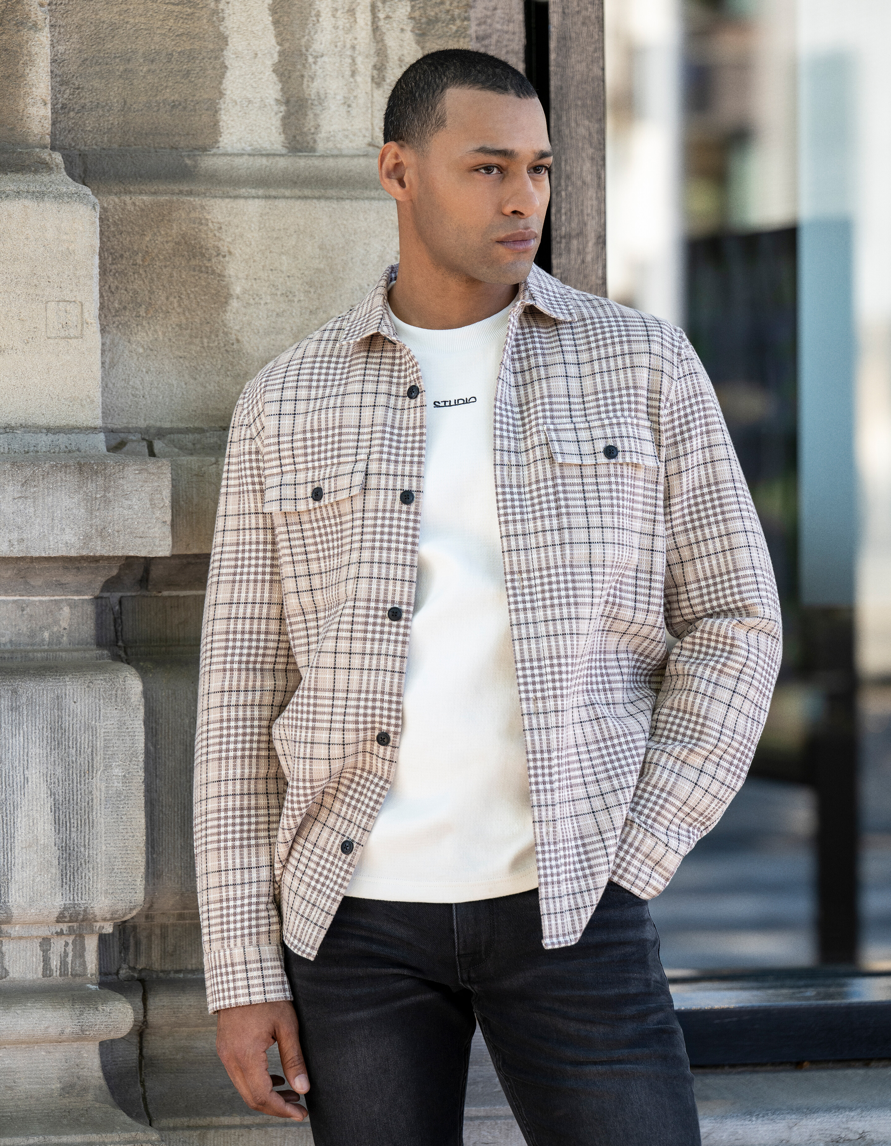 Ruiten Overshirt Zand SHOEBY MEN