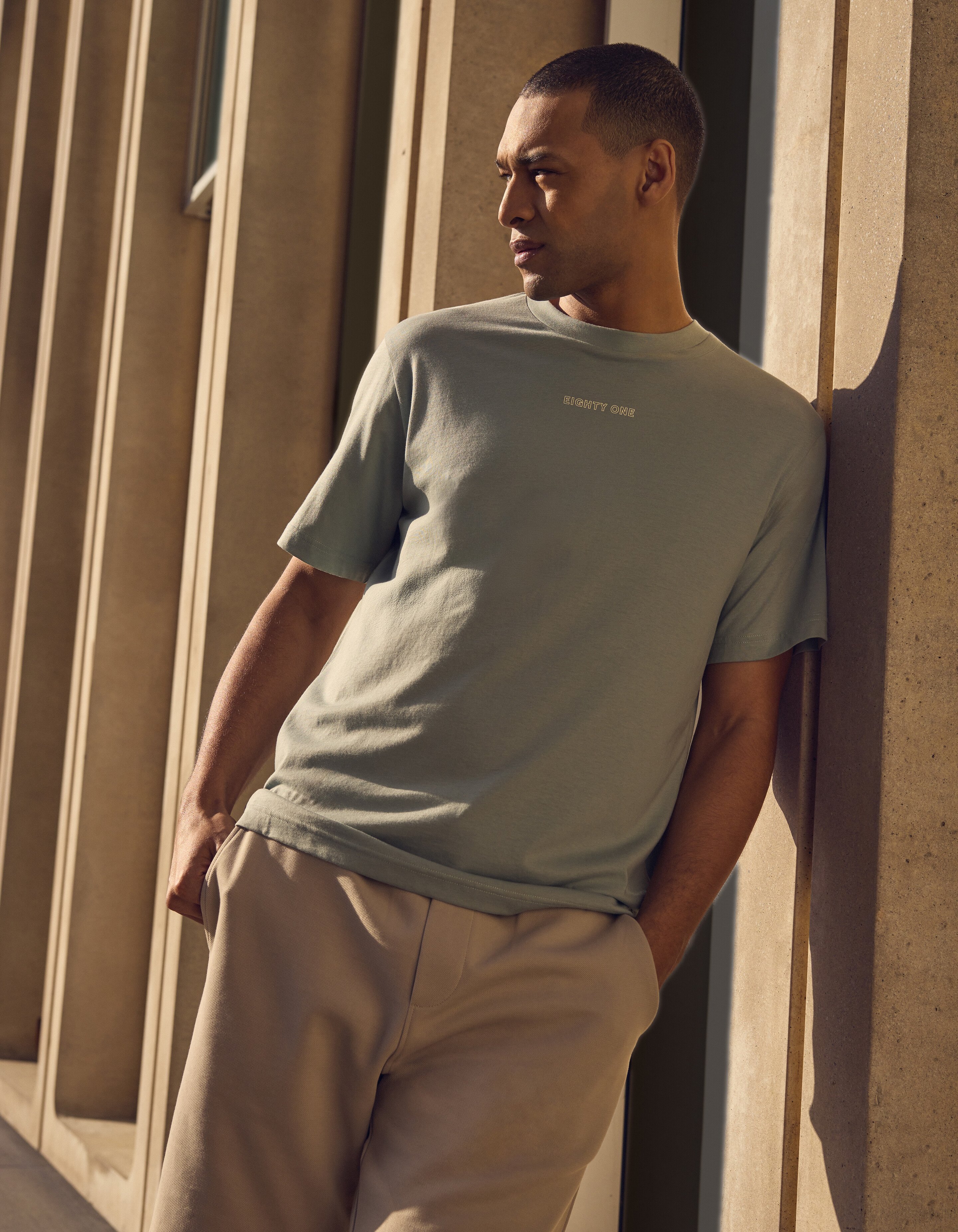 Eighty One Tekst T-shirt Lichtgroen SHOEBY MEN