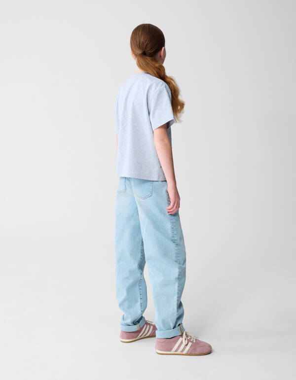 Flower Strass T-shirt Grijs SHOEBY GIRLS