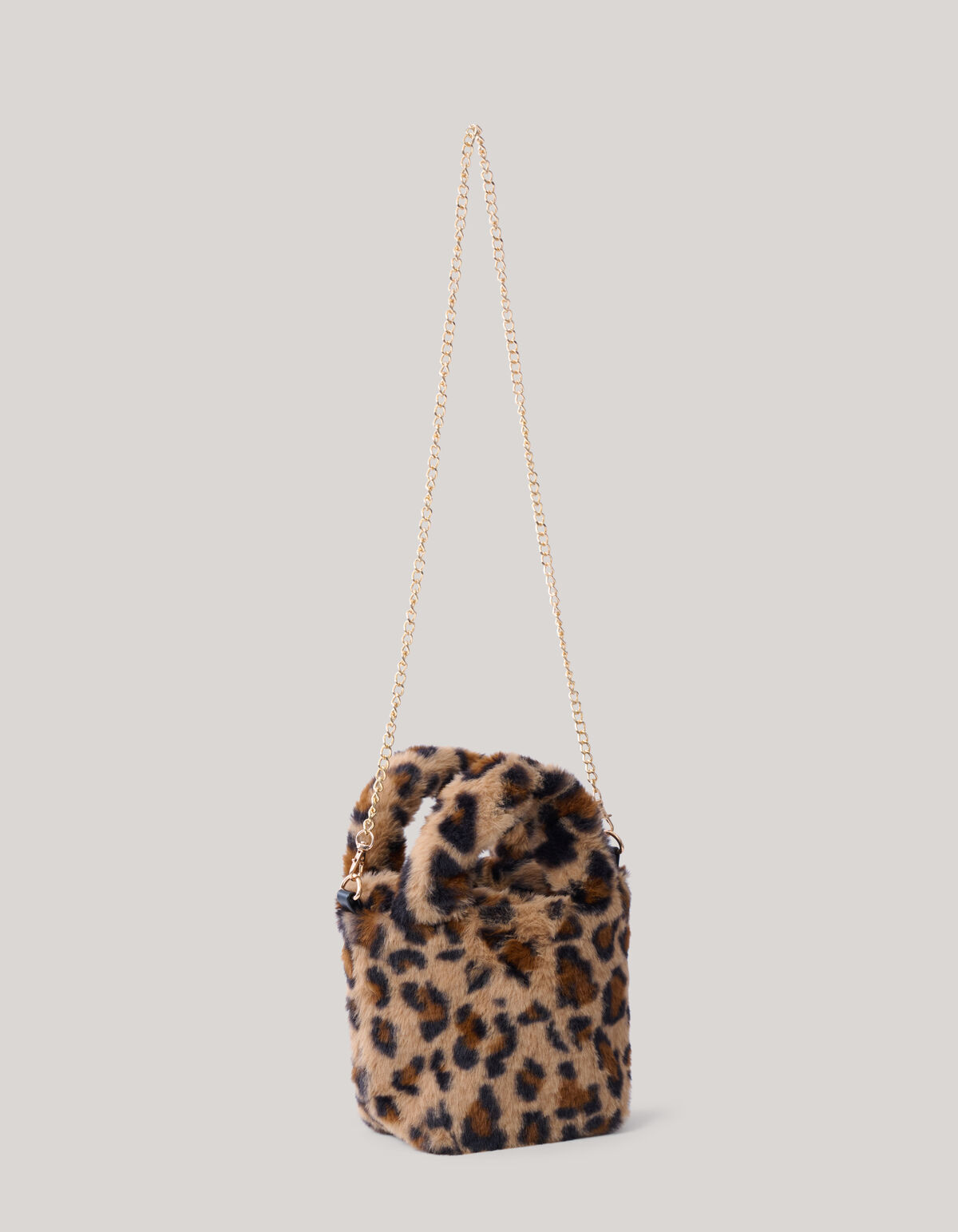 Furry Leopard Tas Bruin SHOEBY ACCESSOIRES