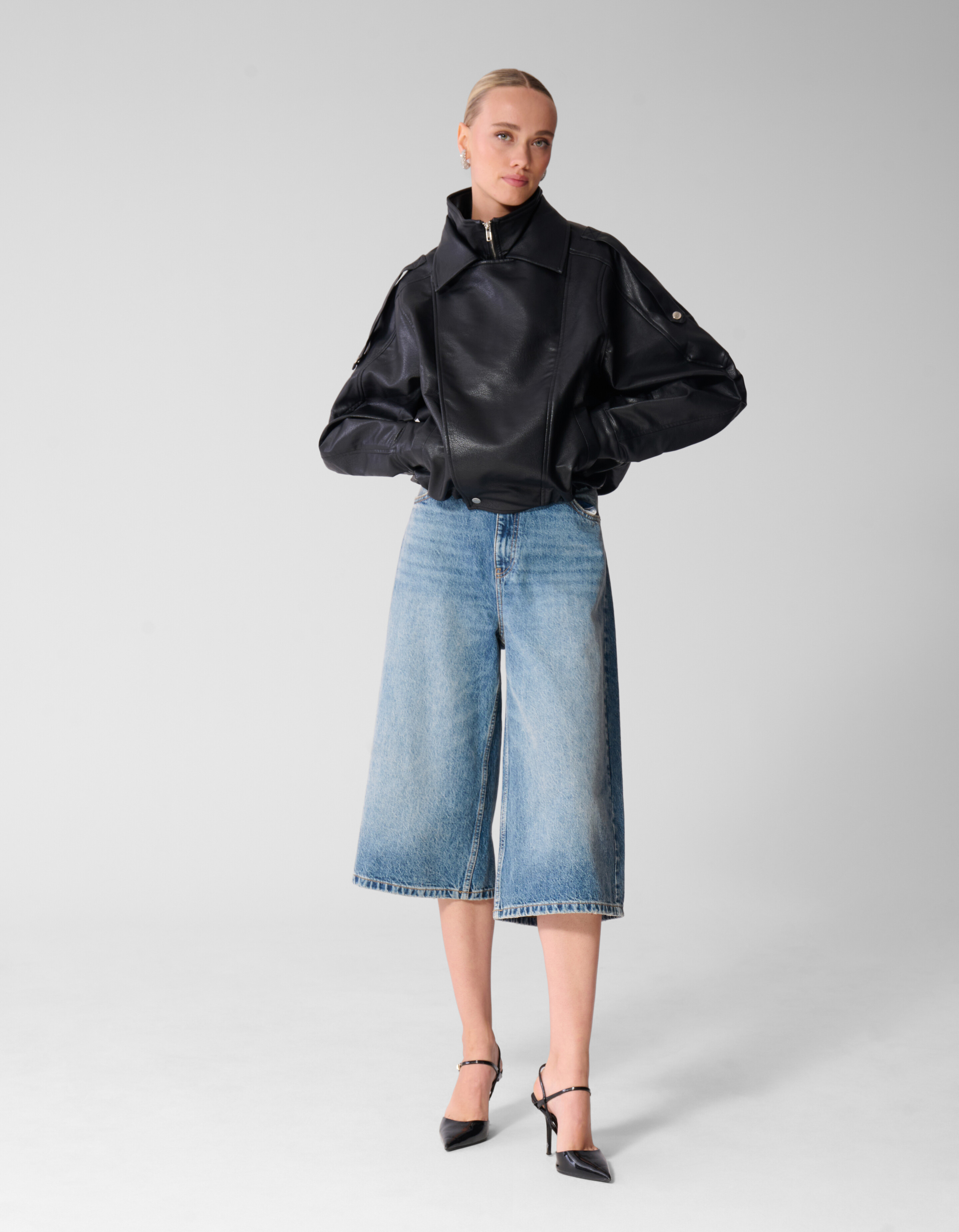 Faux Leather Funnel Neck Jack Zwart SHOEBY WOMEN