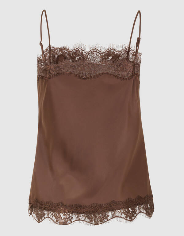 Satijnen Top Bruin SHOEBY WOMEN