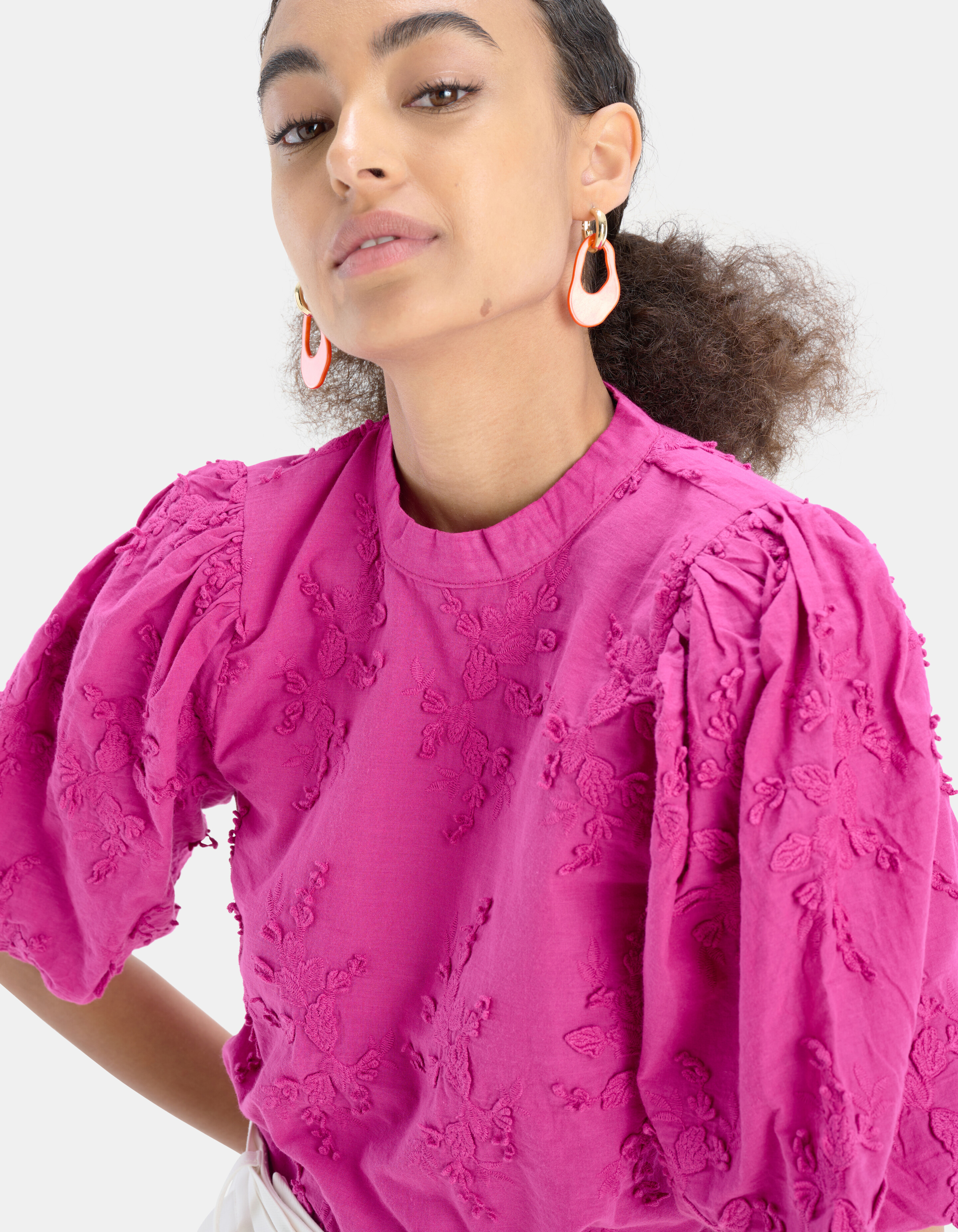 3D Embroidery Top Roze EKSEPT
