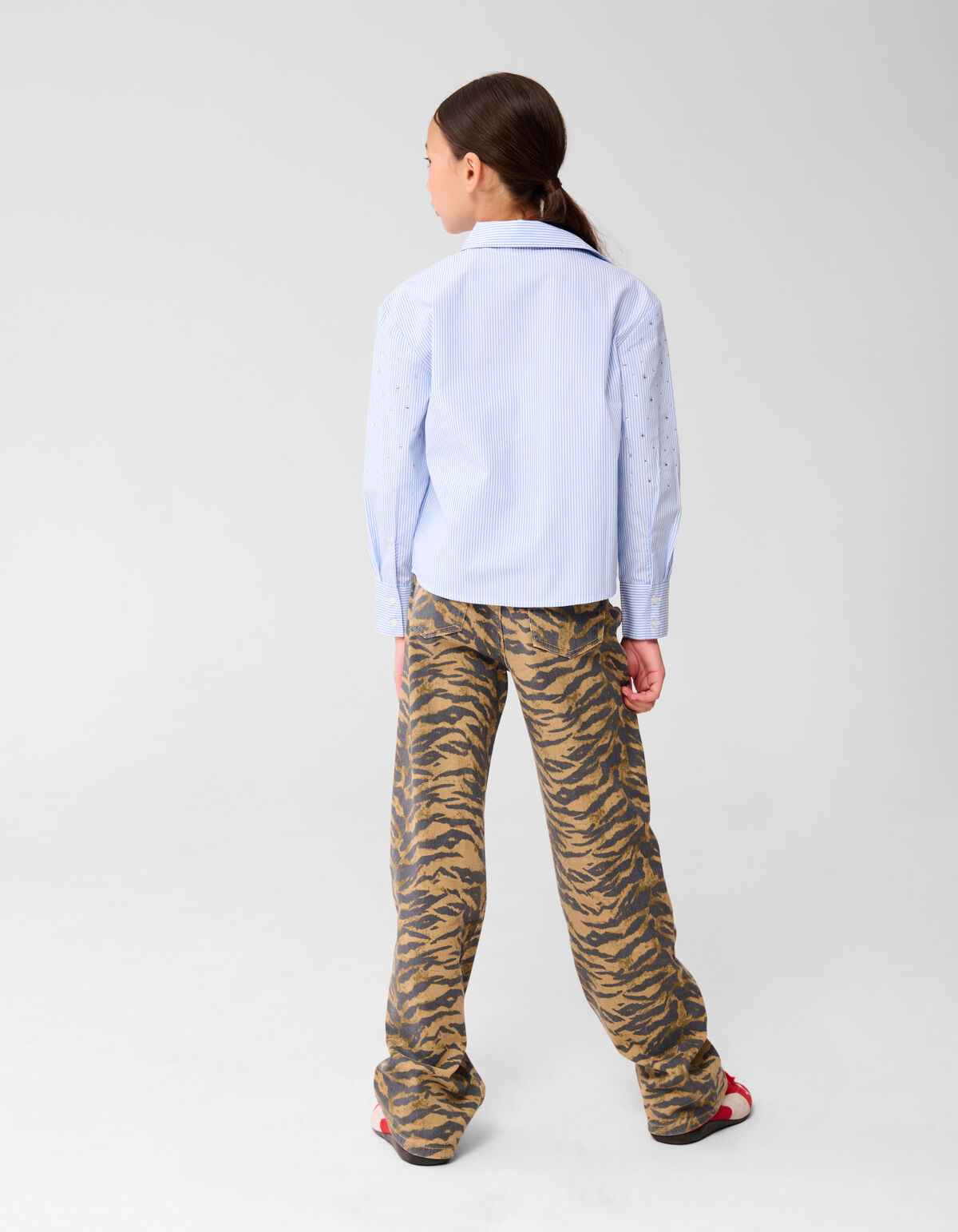 Pinstripe Strass Blouse Lichtblauw SHOEBY GIRLS