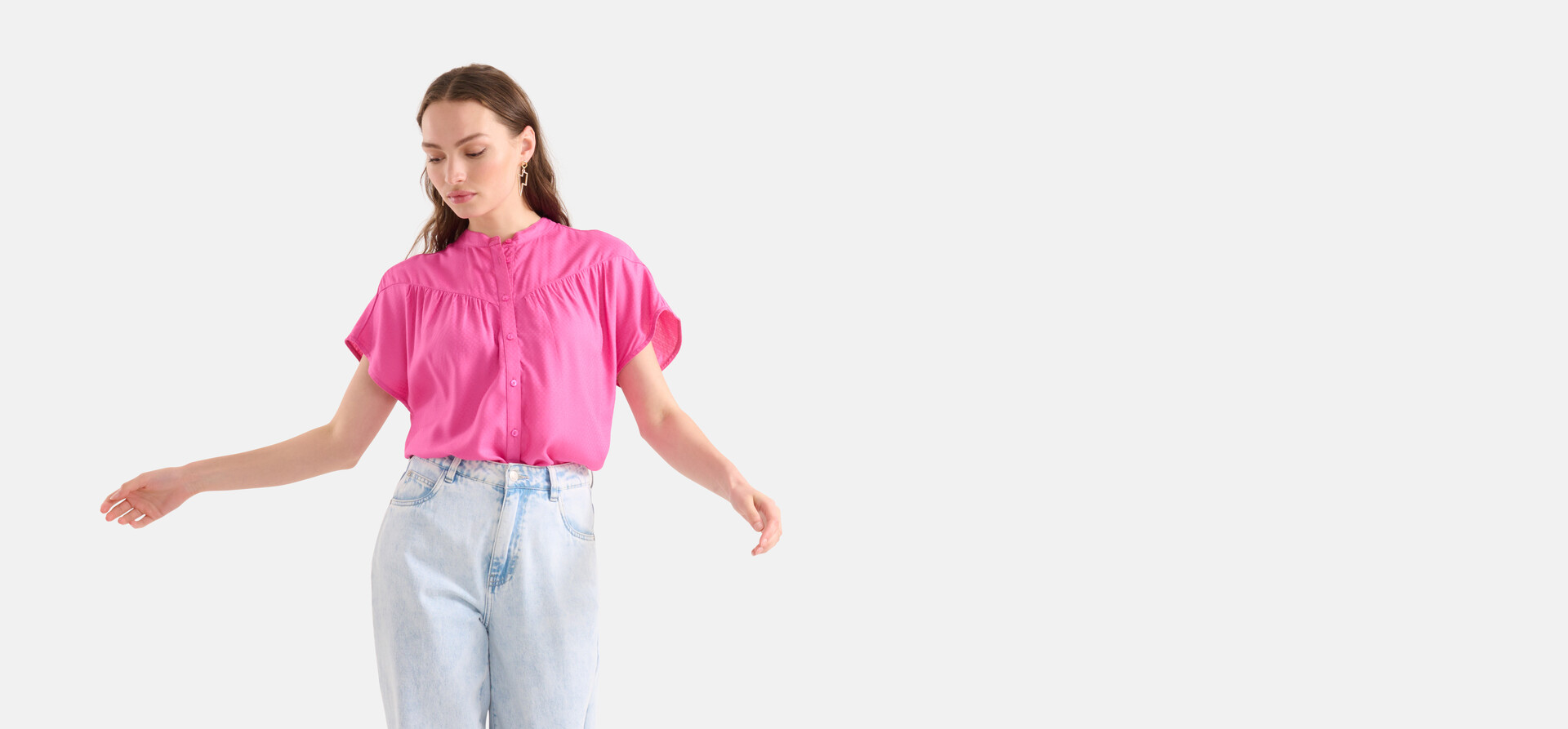 Relaxed Fit Top Roze SHOEBY WOMEN