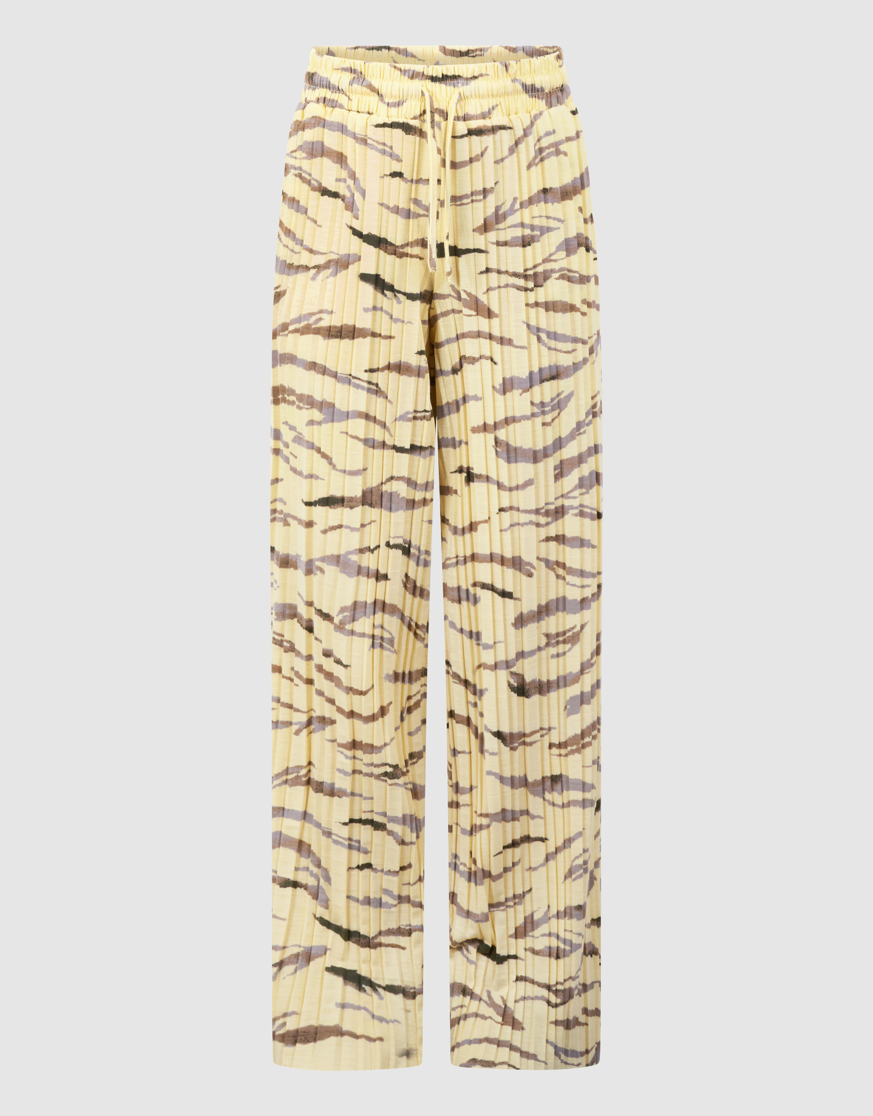 Tijger Pliss&eacute; Broek Lichtgeel SHOEBY GIRLS