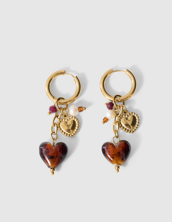 Heart Charm Oorbellen Goud SHOEBY ACCESSOIRES
