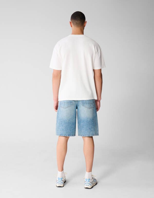 Waffle Embroidery T-shirt Wit SHOEBY MEN