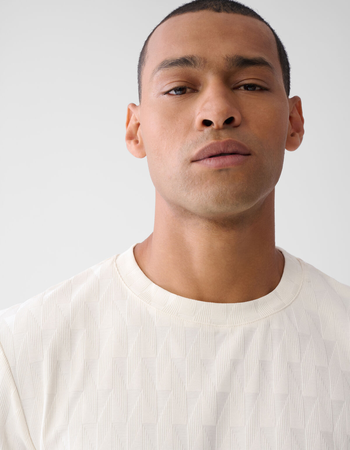 Jacquard T-shirt Gebroken Wit SHOEBY MEN