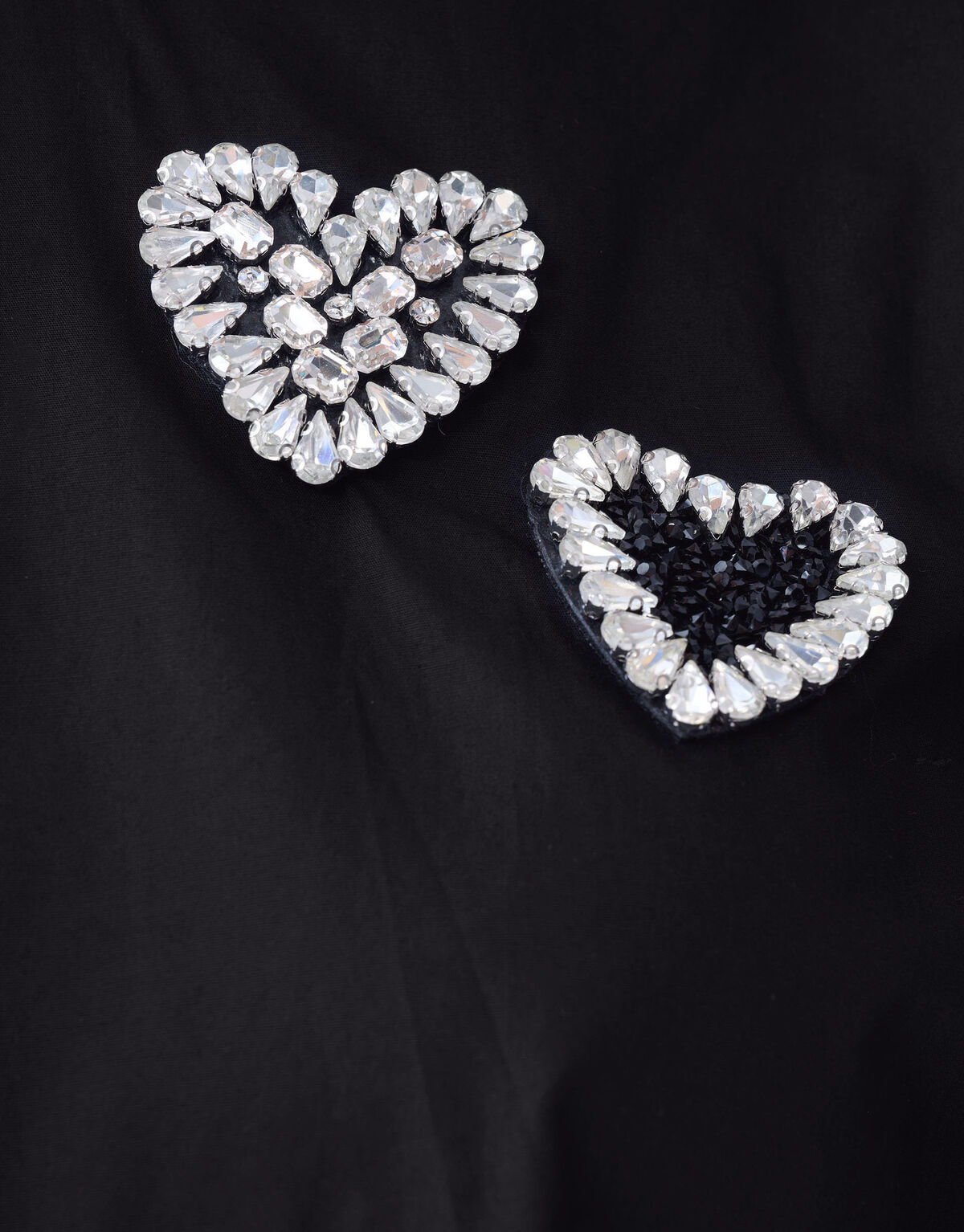 Strass Heart Poplin Blouse Zwart SHOEBY WOMEN